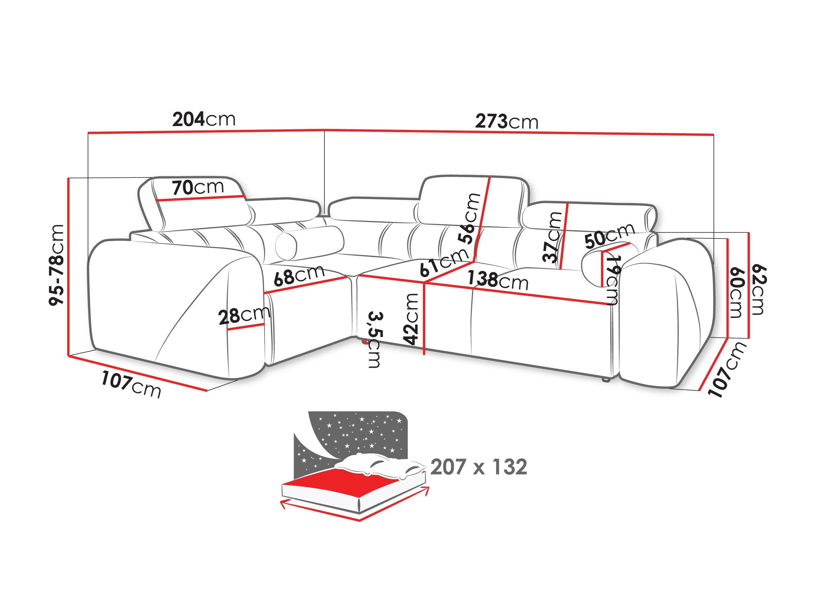 Hjørnesofa Sarasota 205 (Velo 635)