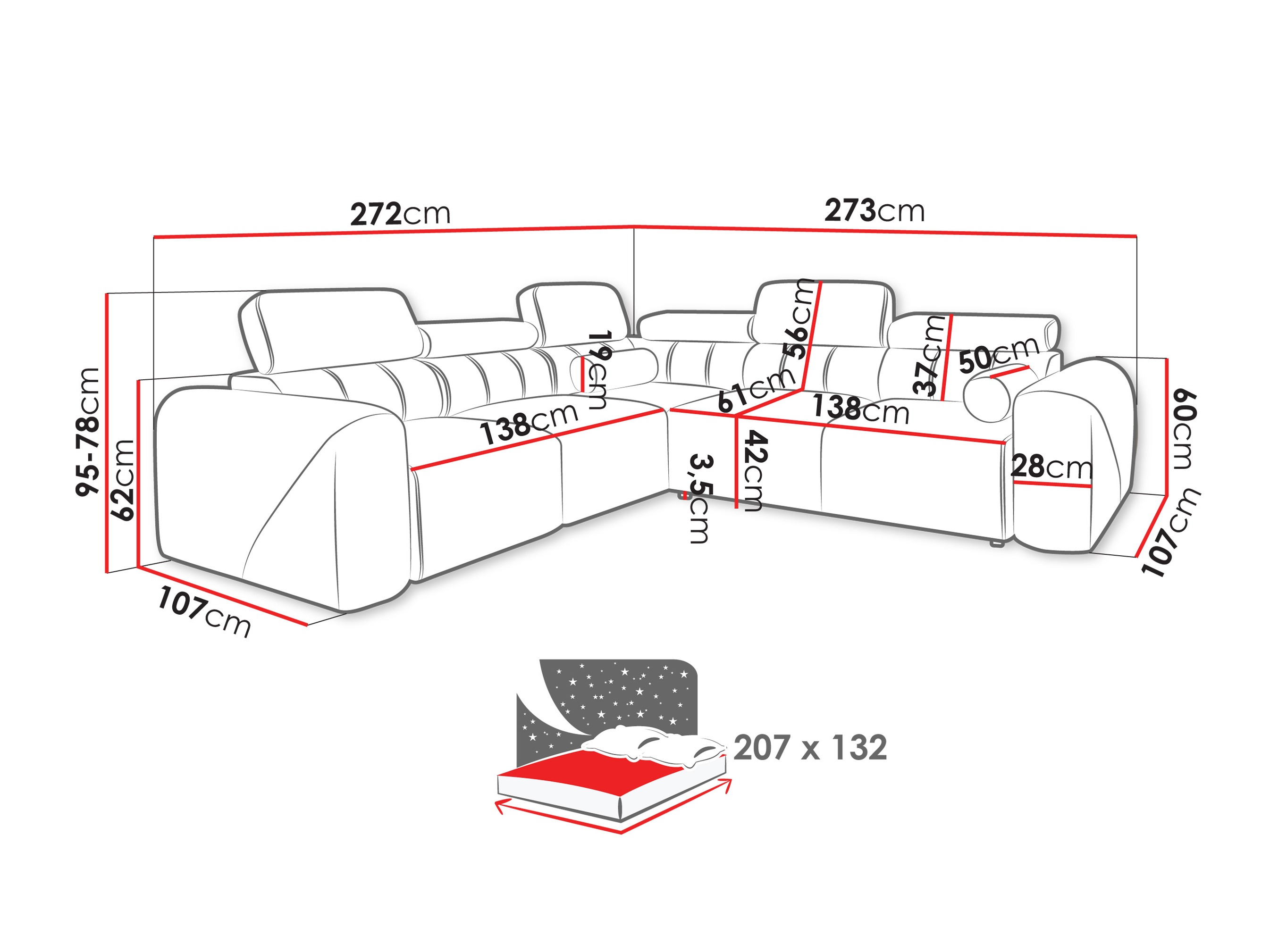 Hjørnesofa Sarasota 206 (Velo 636)