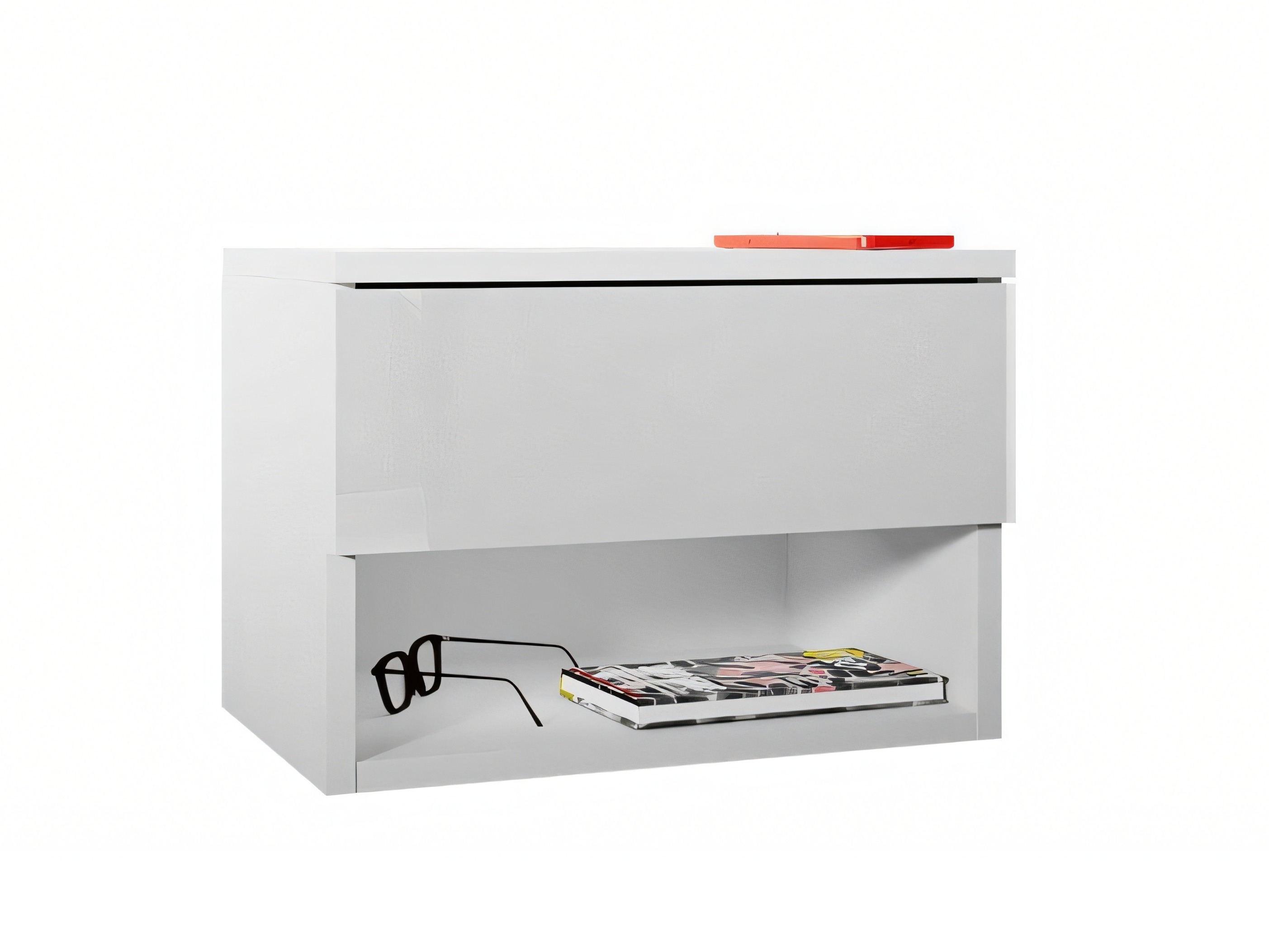 Sengebord Papilix (Hvid + Glansfuld hvid)