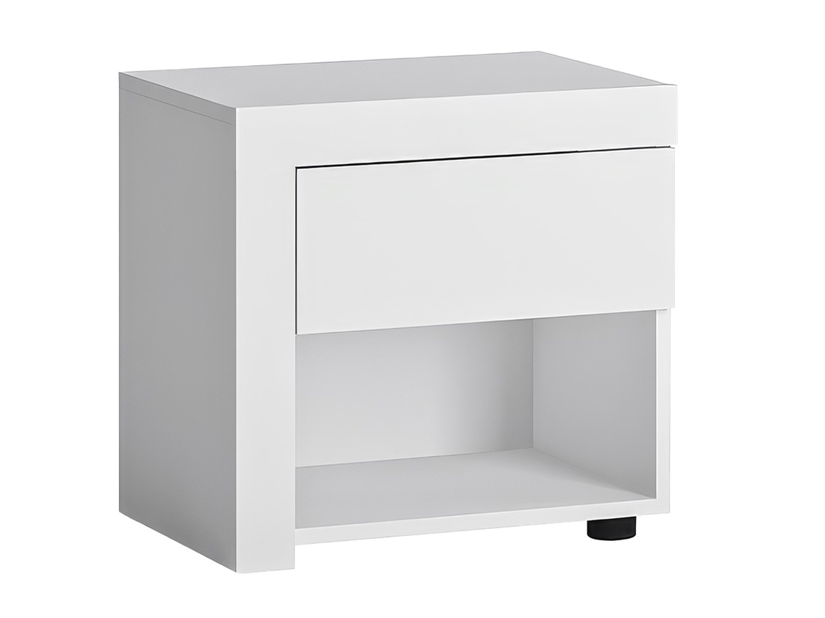 Sengebord Feldeli 113 (Hvid + Glansfuld hvid)