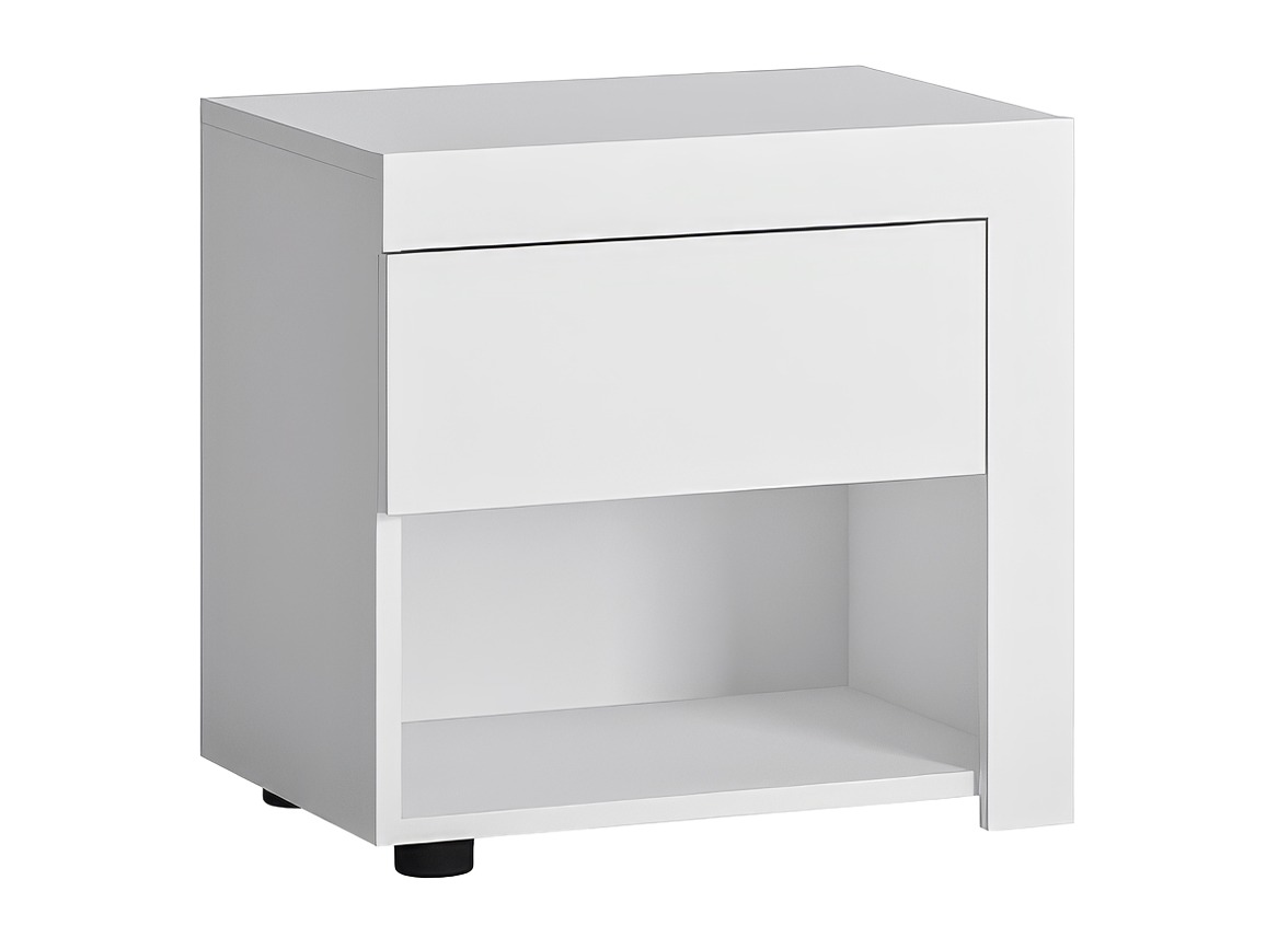 Sengebord Feldeli 113 (Hvid + Glansfuld hvid)