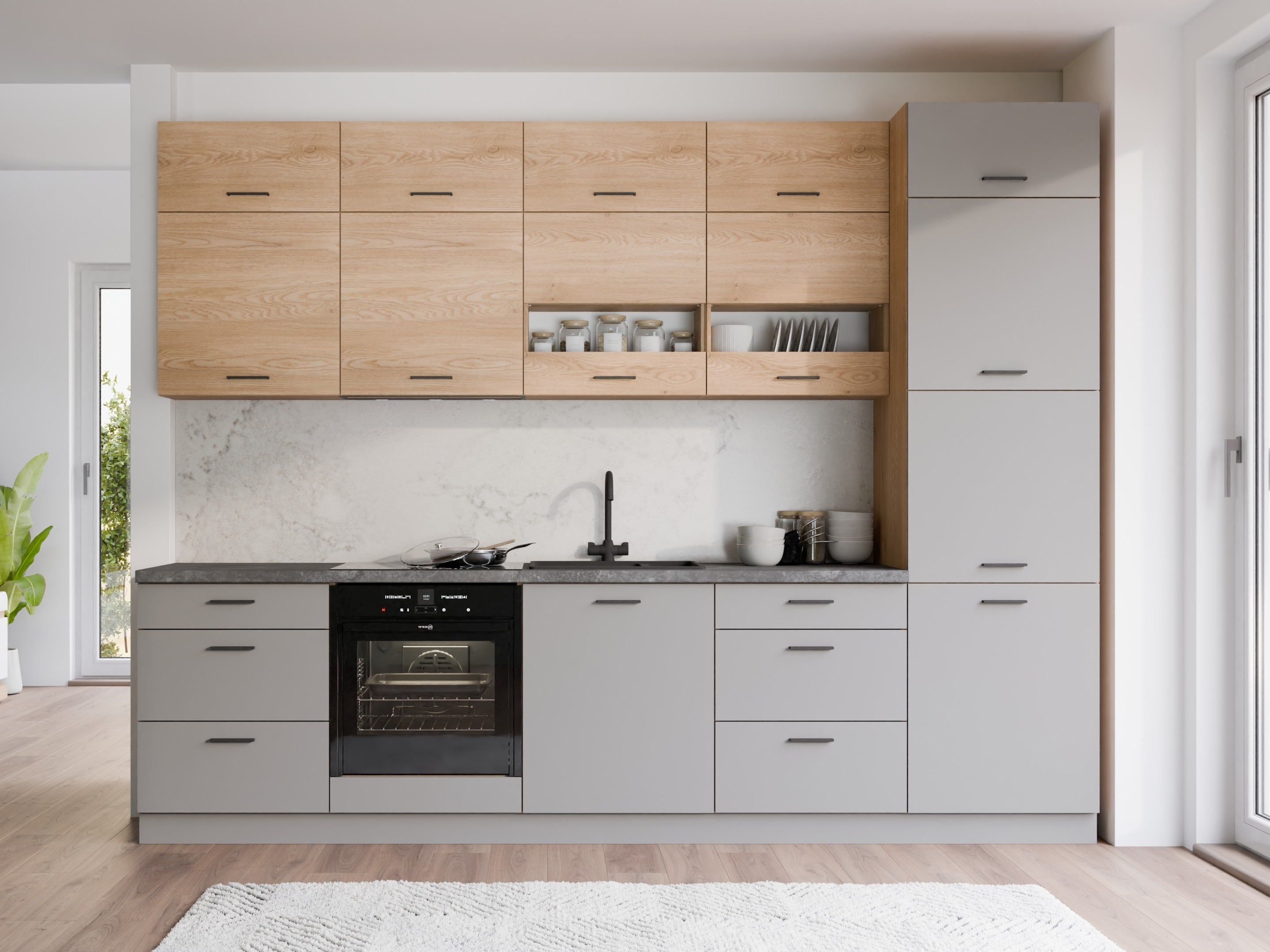 Modulopvaskeskab med låger Ati Grey Artisan 103