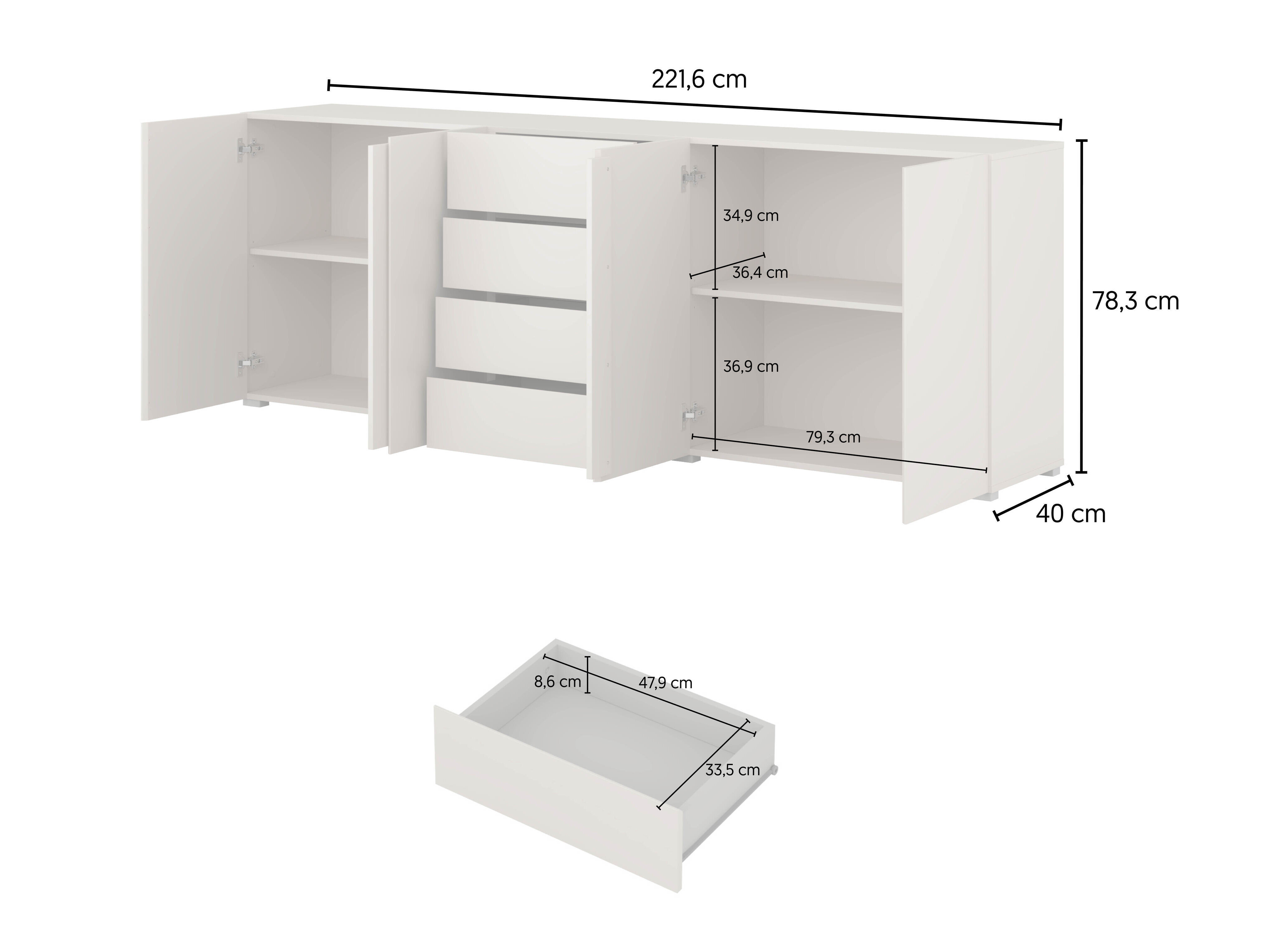 Kommode Elbleve 105 (Hvid)