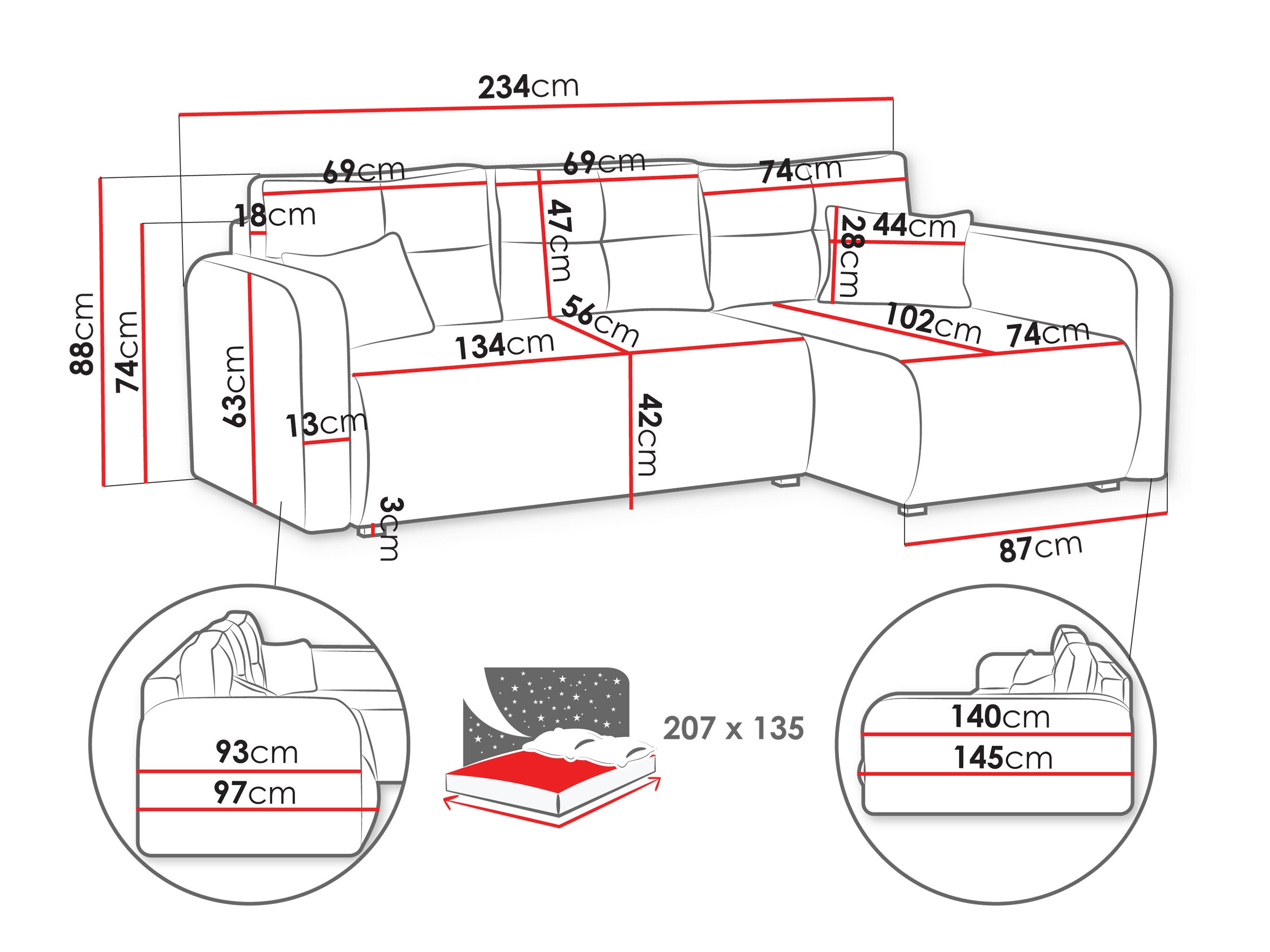 Hjørnesofa Delano 100 (Poso 22)