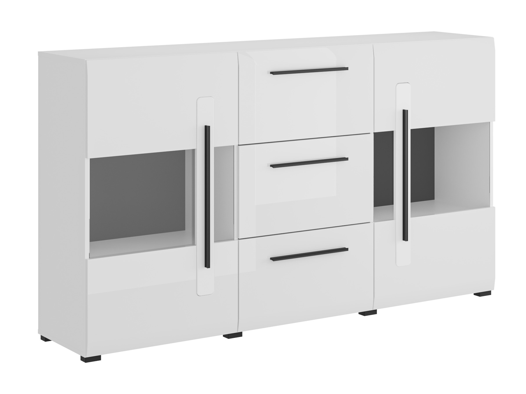 Kommode Ophsalu 106 (Hvid + Glansfuld hvid)