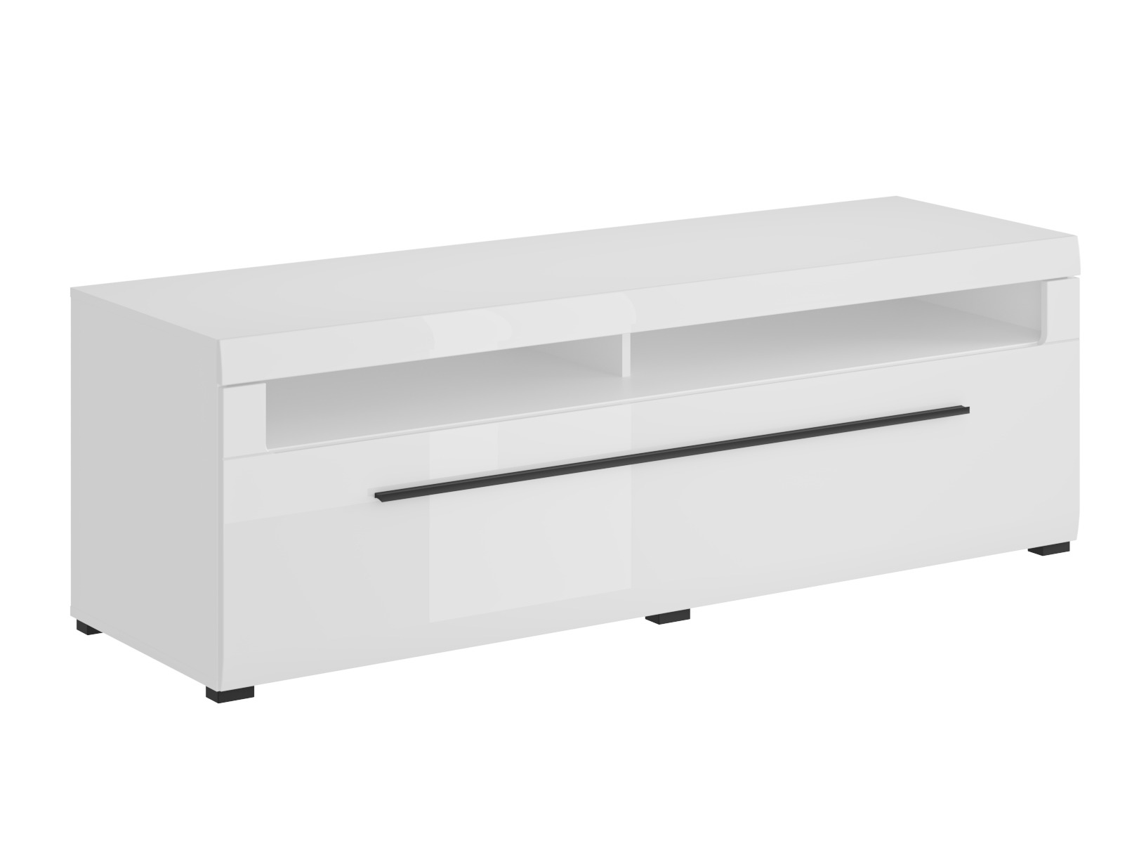 TV-bord Ophsalu 104 (Hvid + Glansfuld hvid)