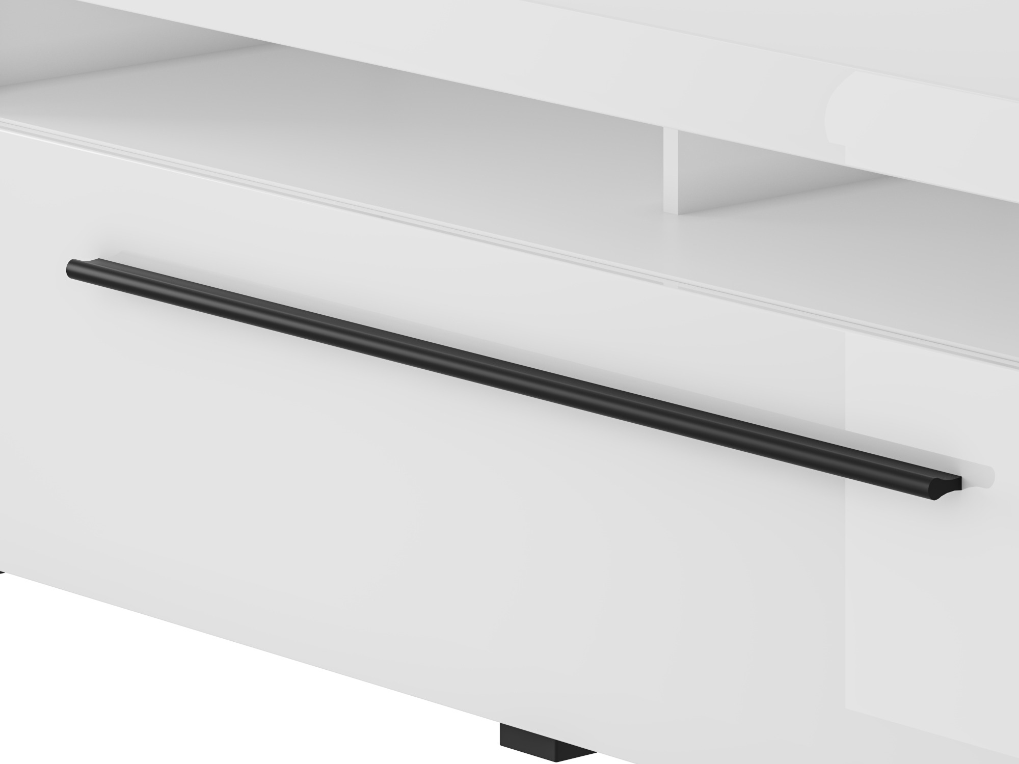 TV-bord Ophsalu 104 (Hvid + Glansfuld hvid)