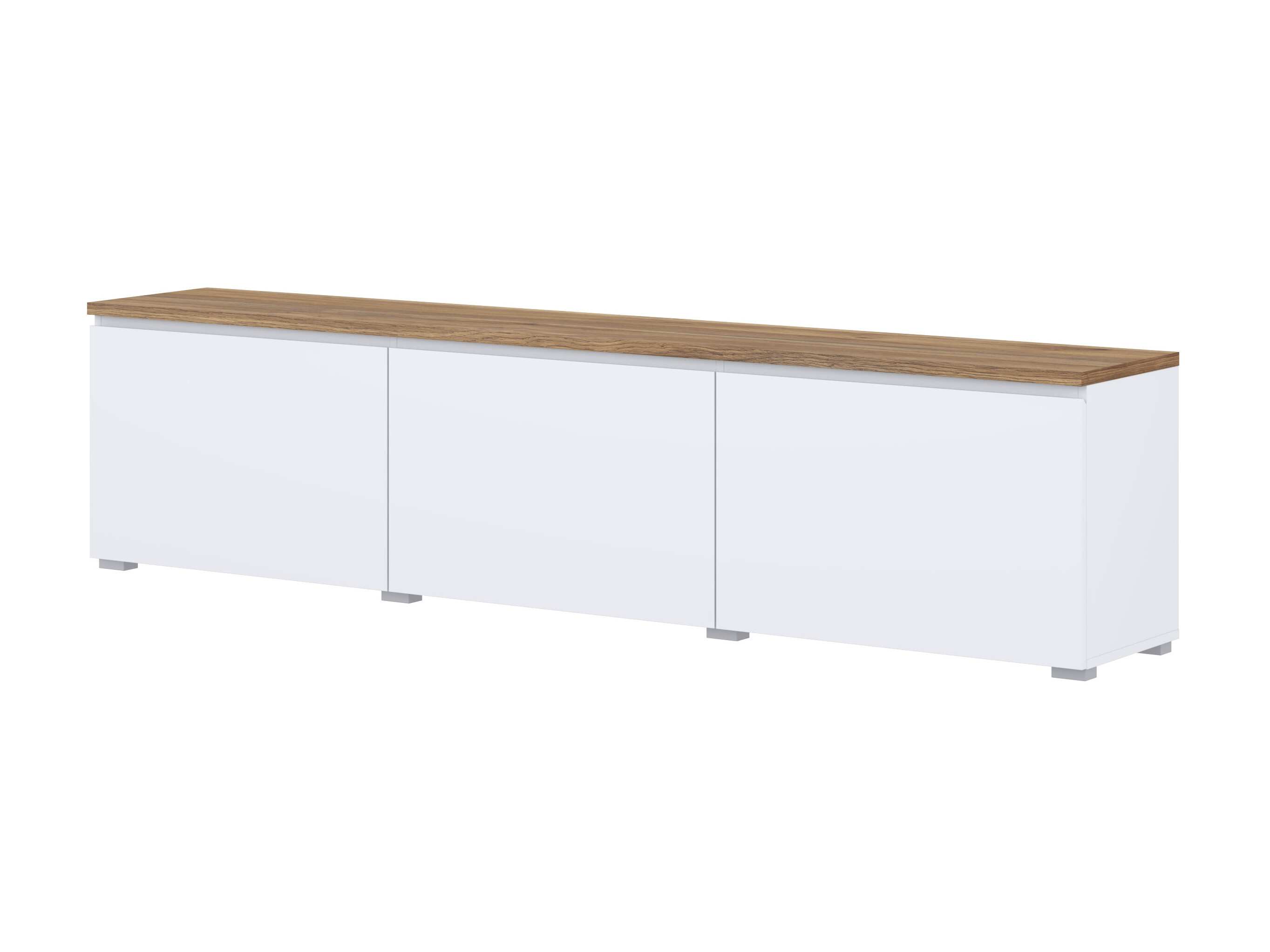 TV-bord Baletu 115 (Hvid + Egetræ)
