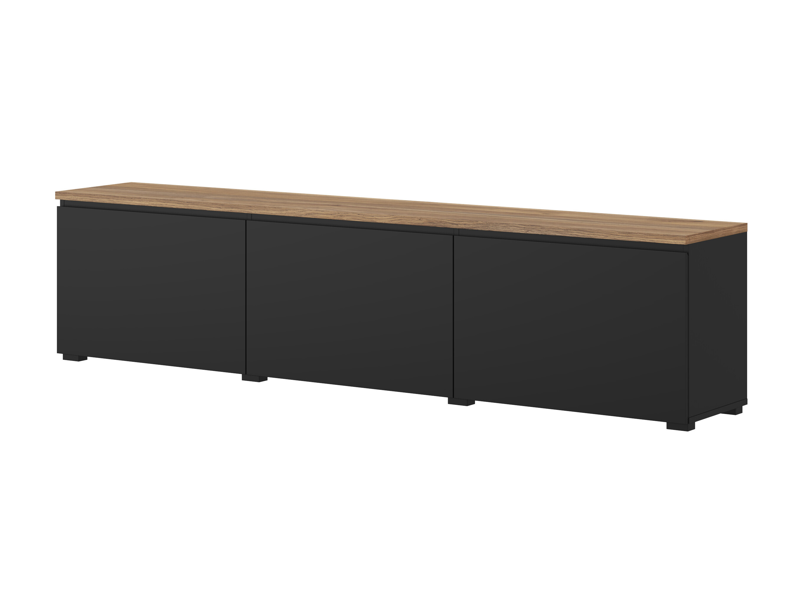TV-bord Baletu 115 (Sort + Egetræ)