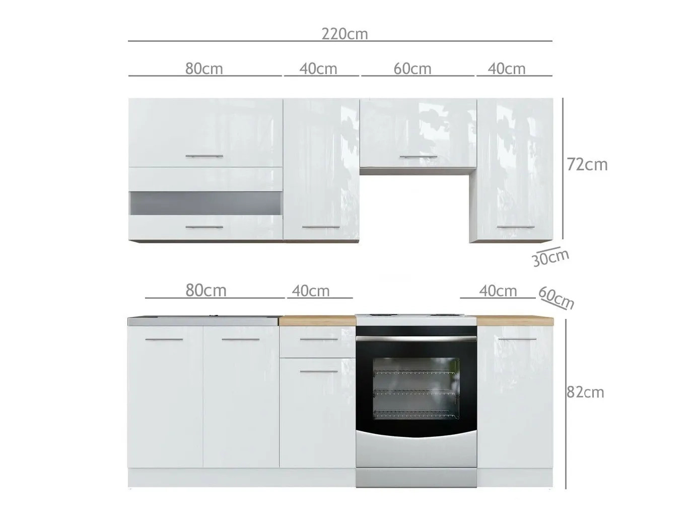Modulkøkkensæt Tiffa Grey 104
