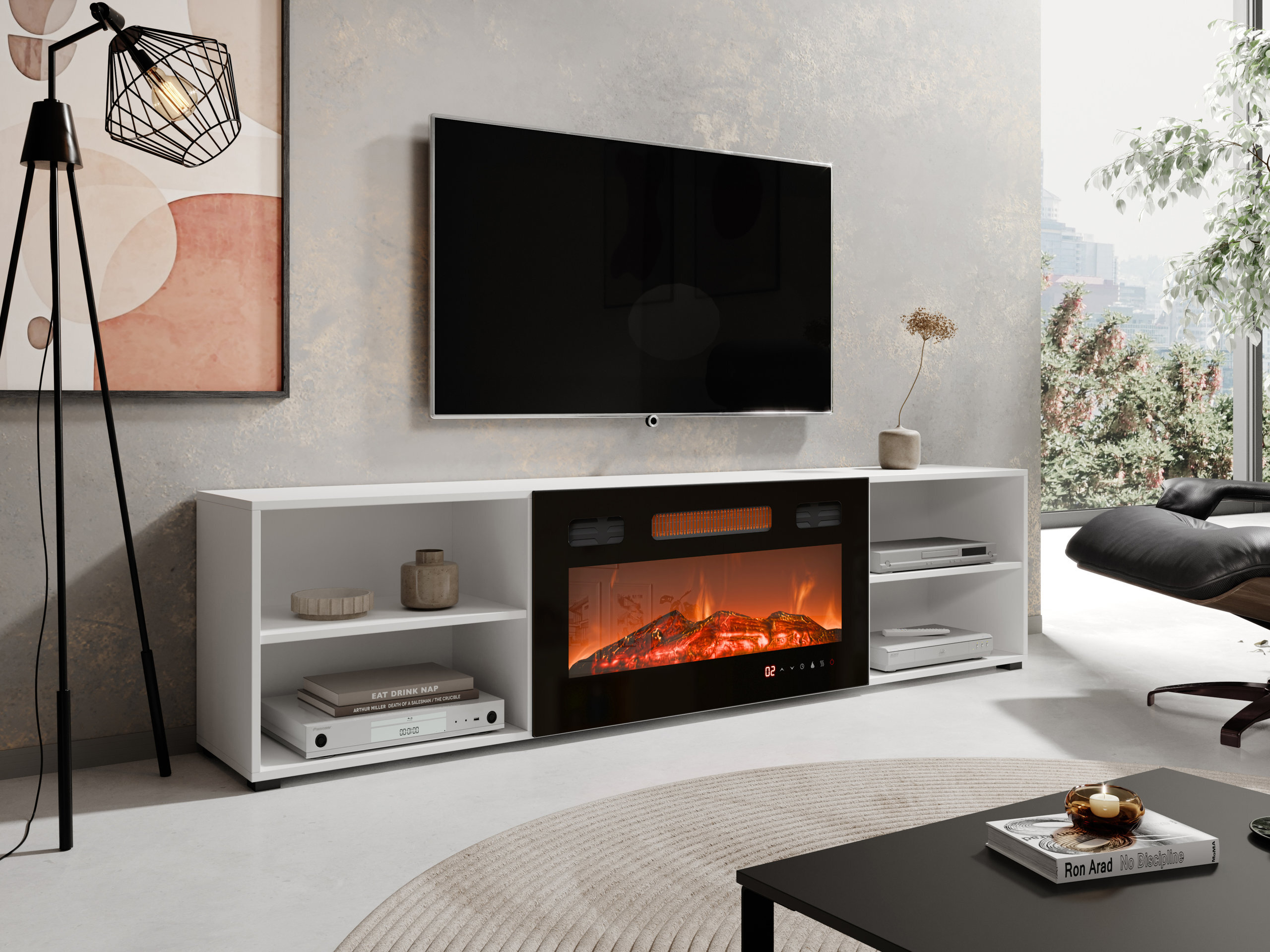 TV-bord Charlotte 191 (Hvid + Sort)