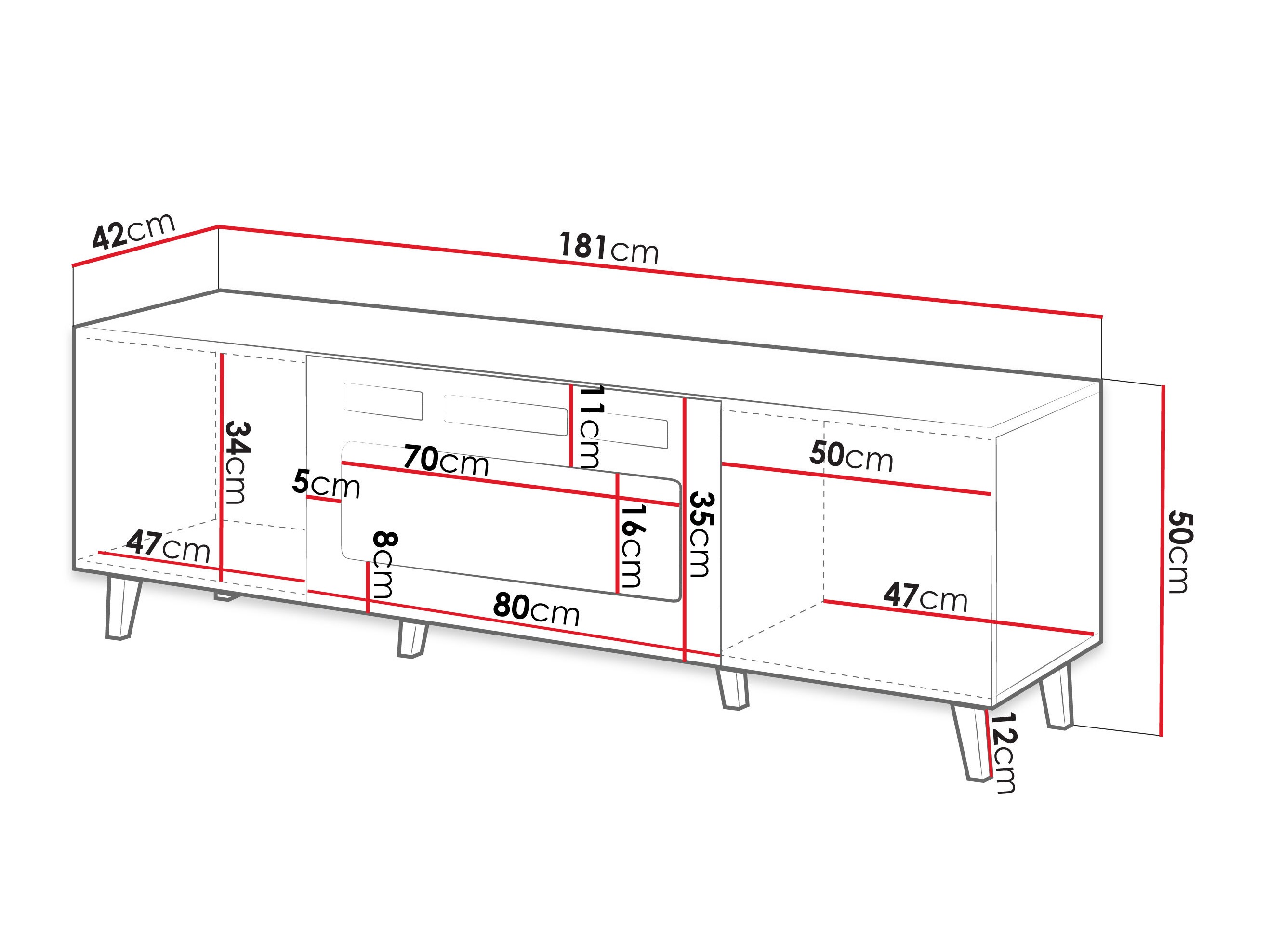TV-bord Comes II (Antracit)