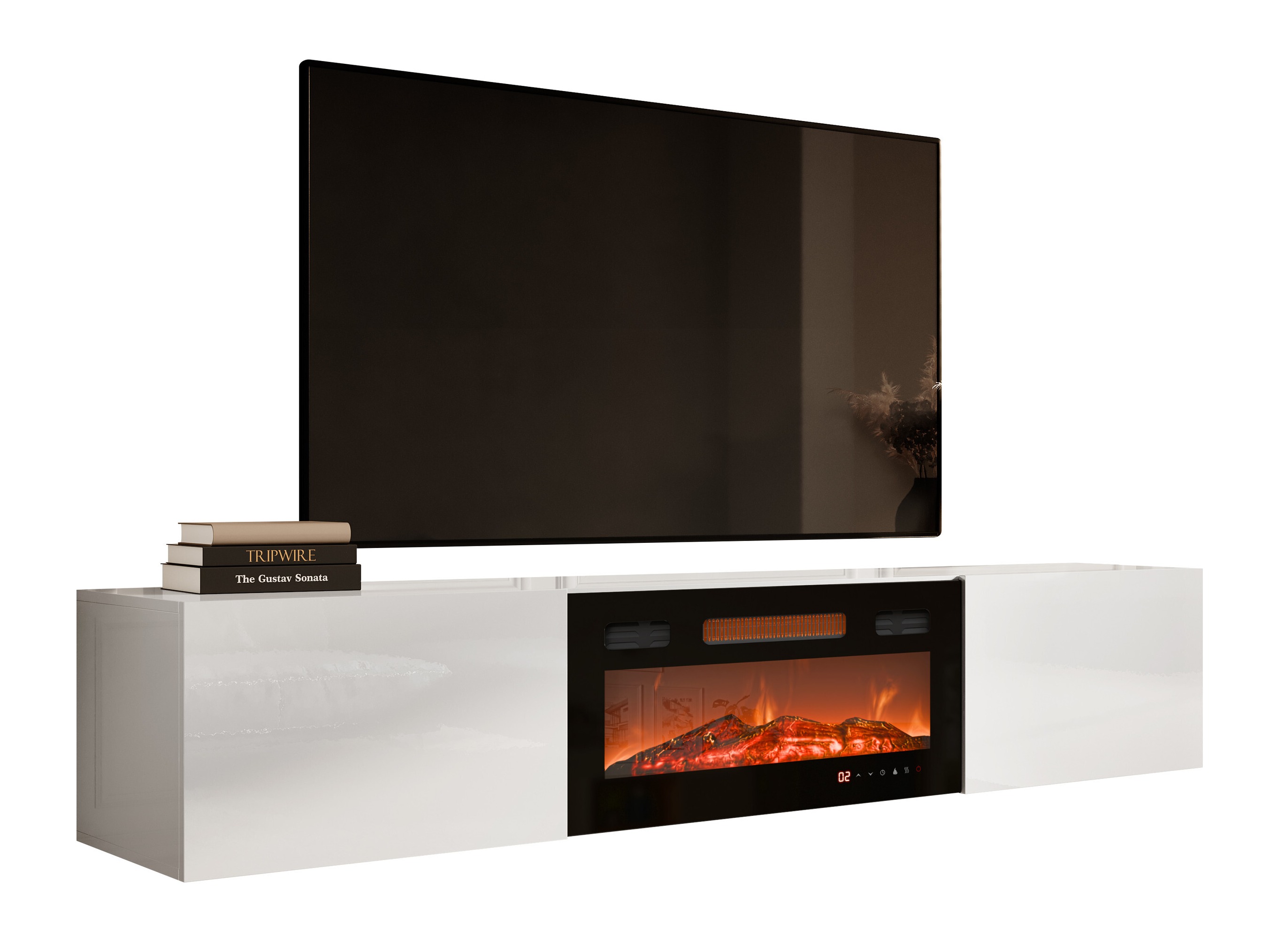 TV-bord Imago I (Hvid + Glansfuld hvid)
