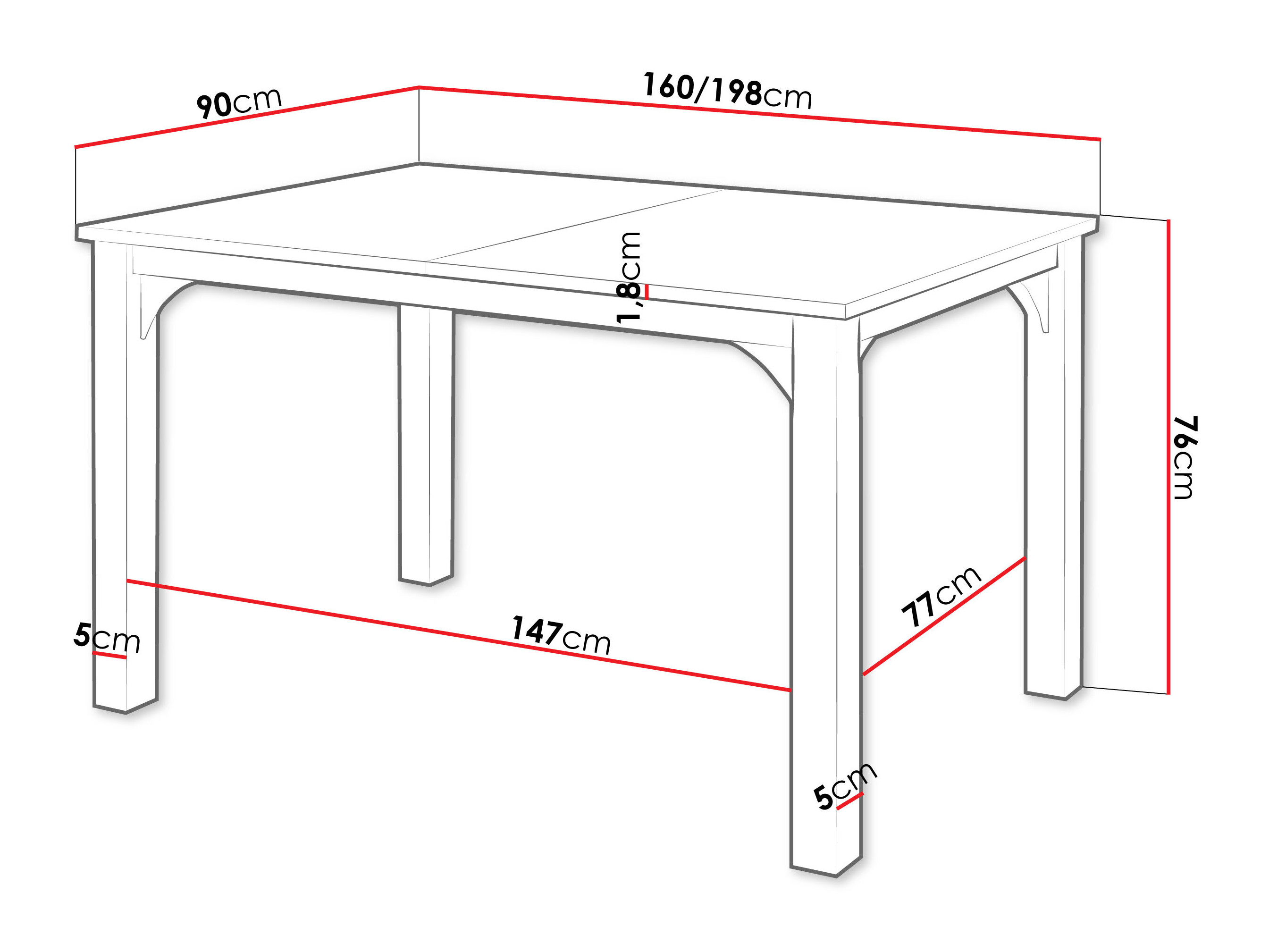 Bord Oswego 137 (Hvid marmor + Sort)