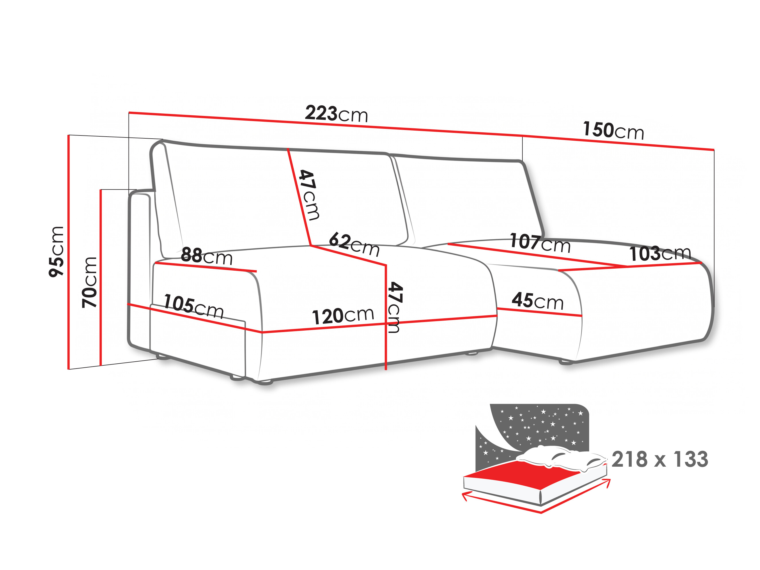 Hjørnesofa Lufkin 154 (Aragon 01)