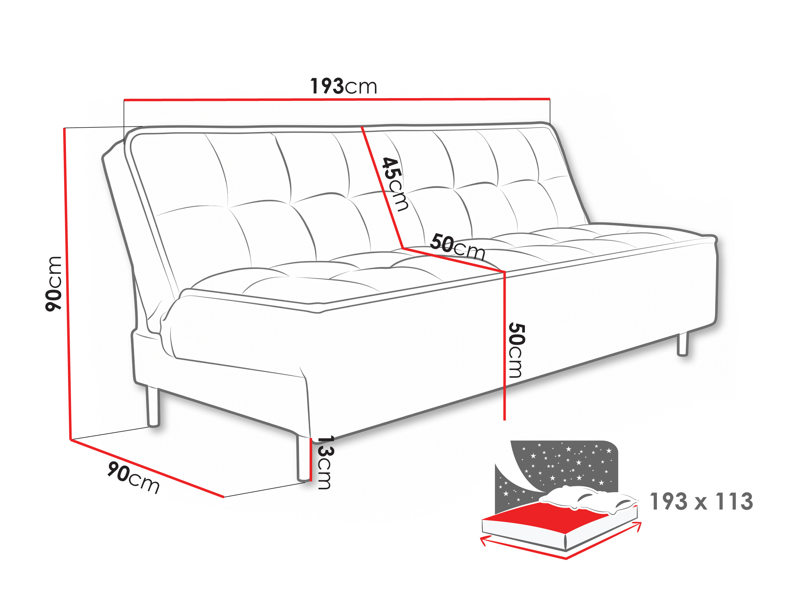 Sovesofa Lufkin 149 (Curio 09)