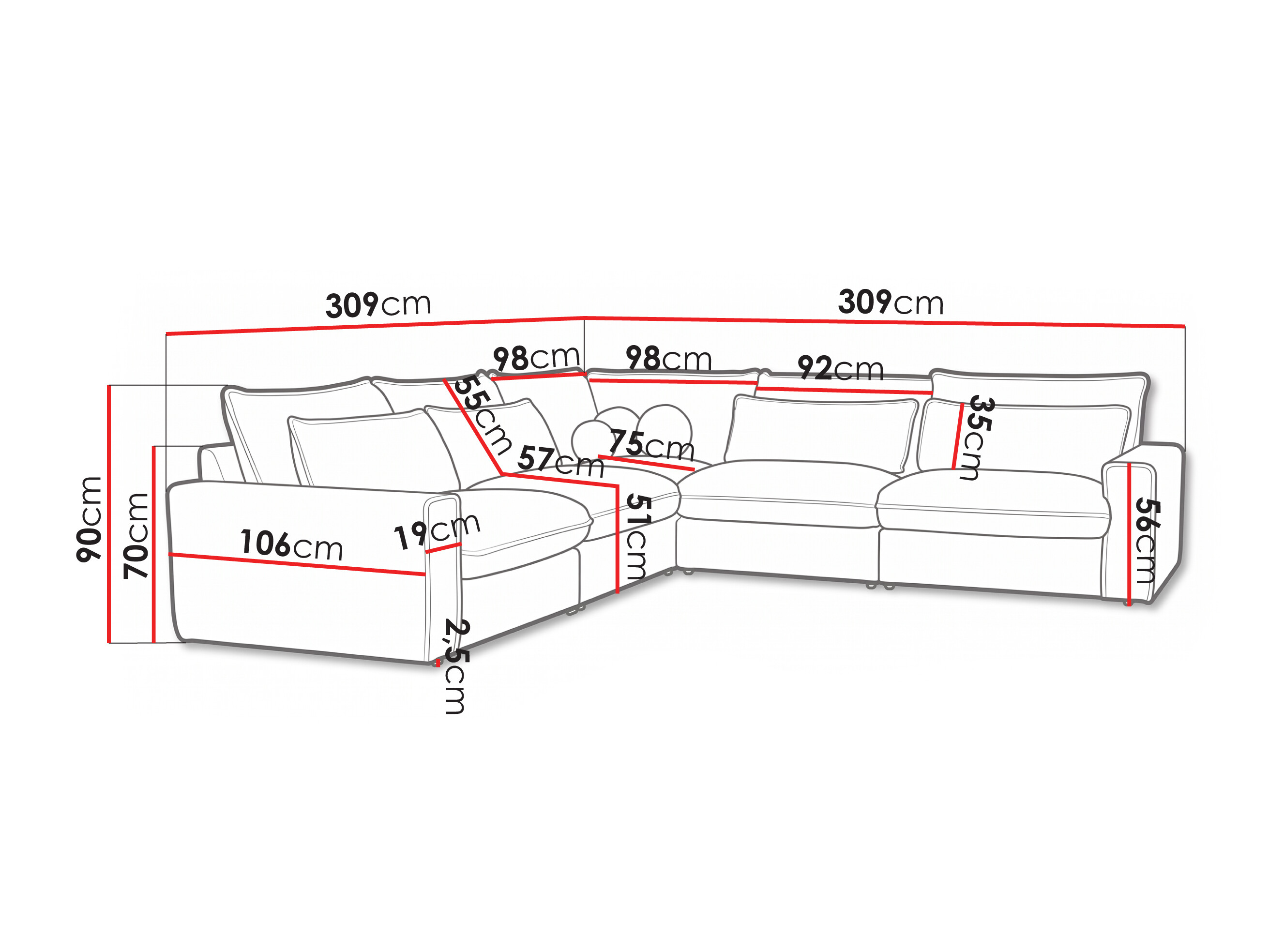 Hjørnesofa Lufkin 162 (Poso 02)