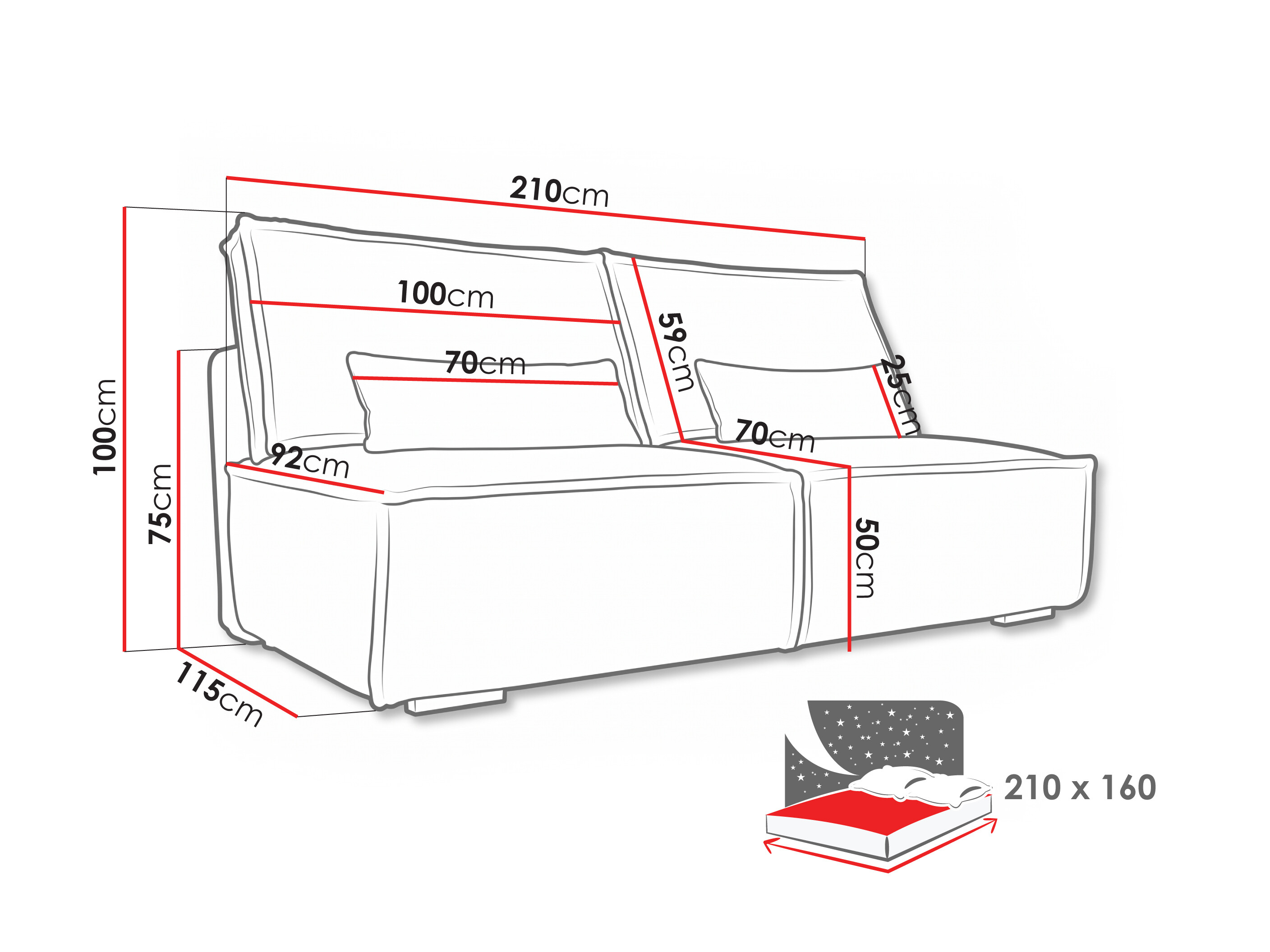 Sovesofa Lufkin 147 (Tilia 17)