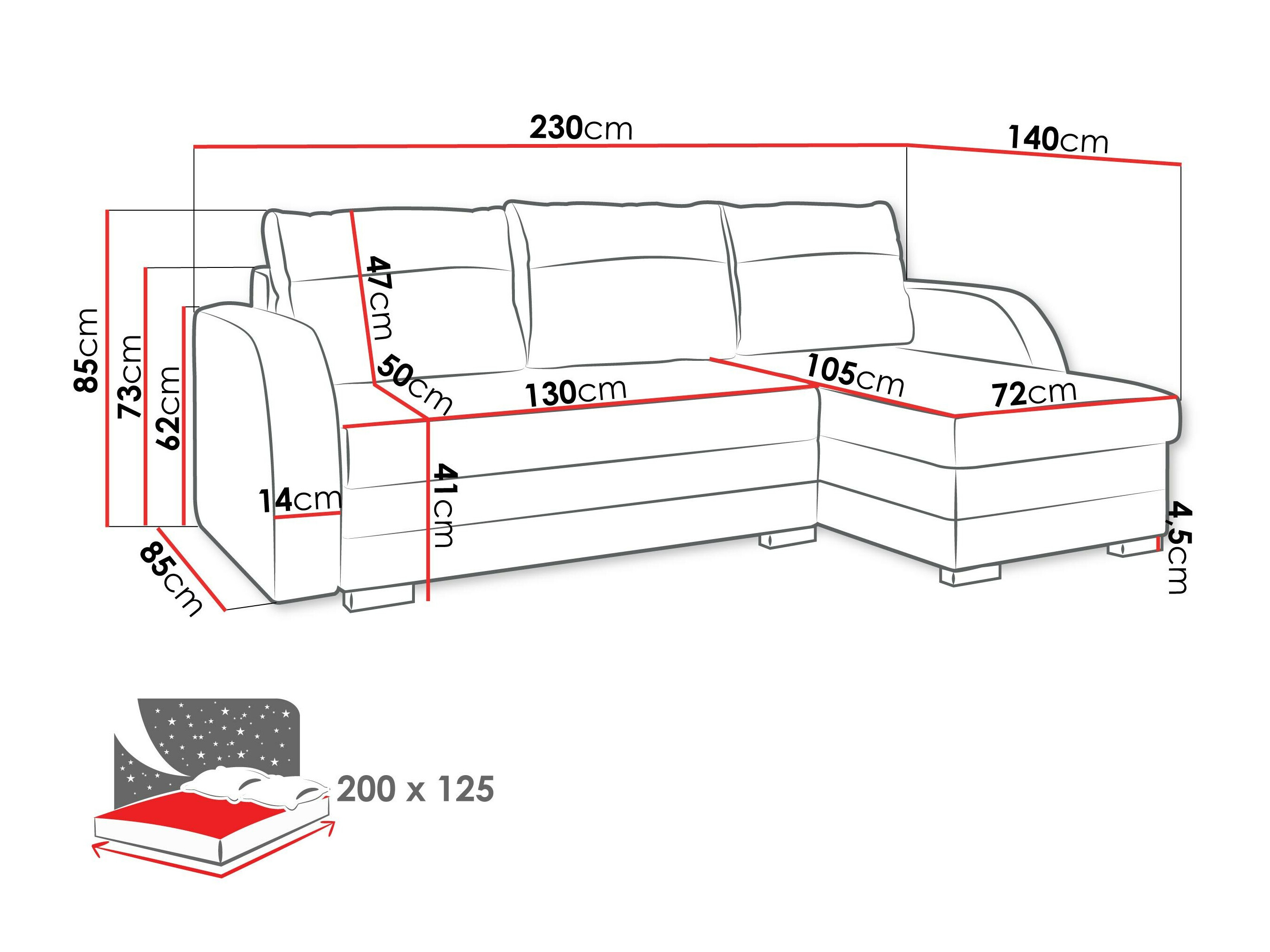 Hjørnesofa Gratia (Soft 011 + Lawa 05)