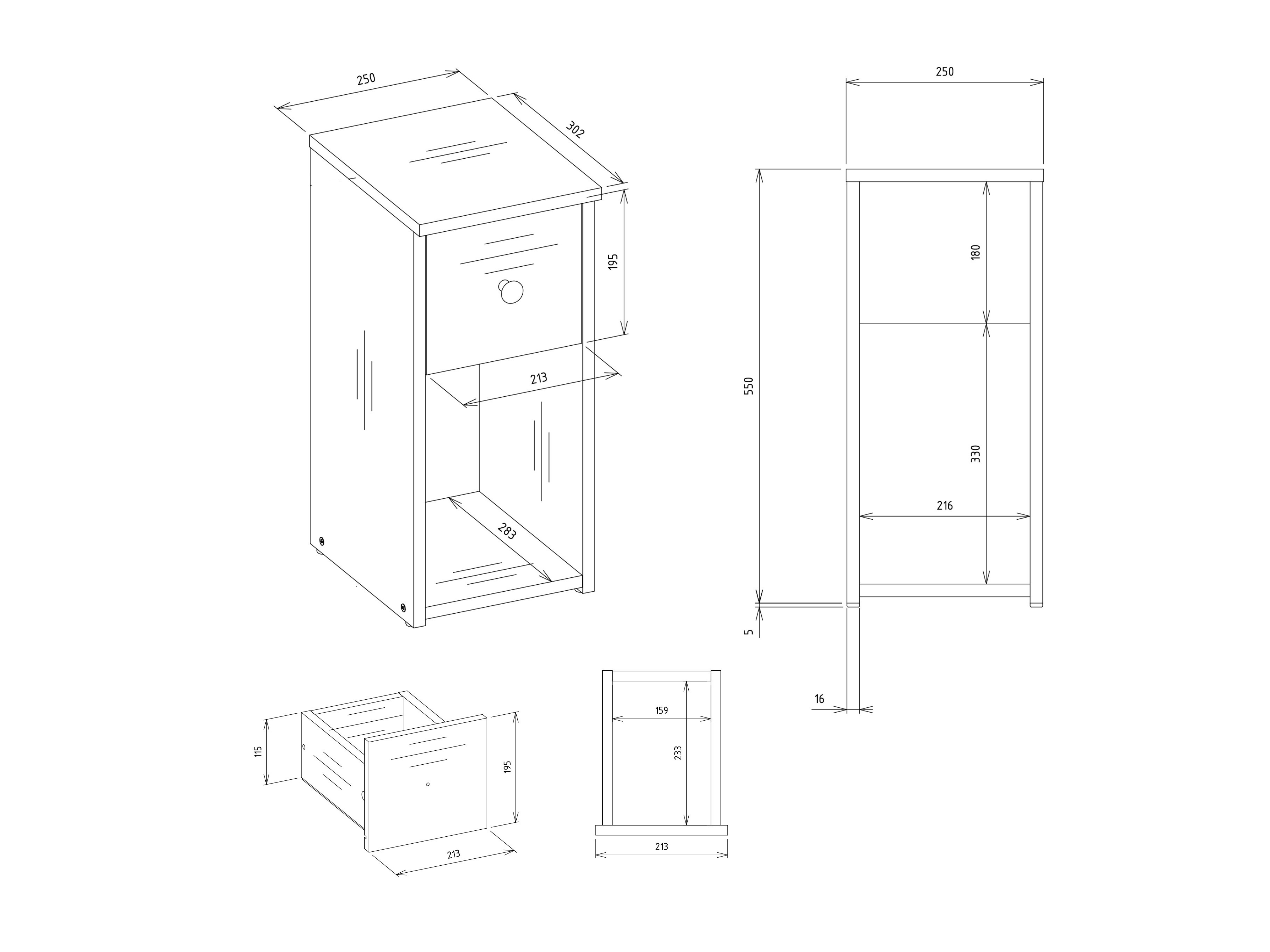Sengebord Mandeville 409 (Hvid)
