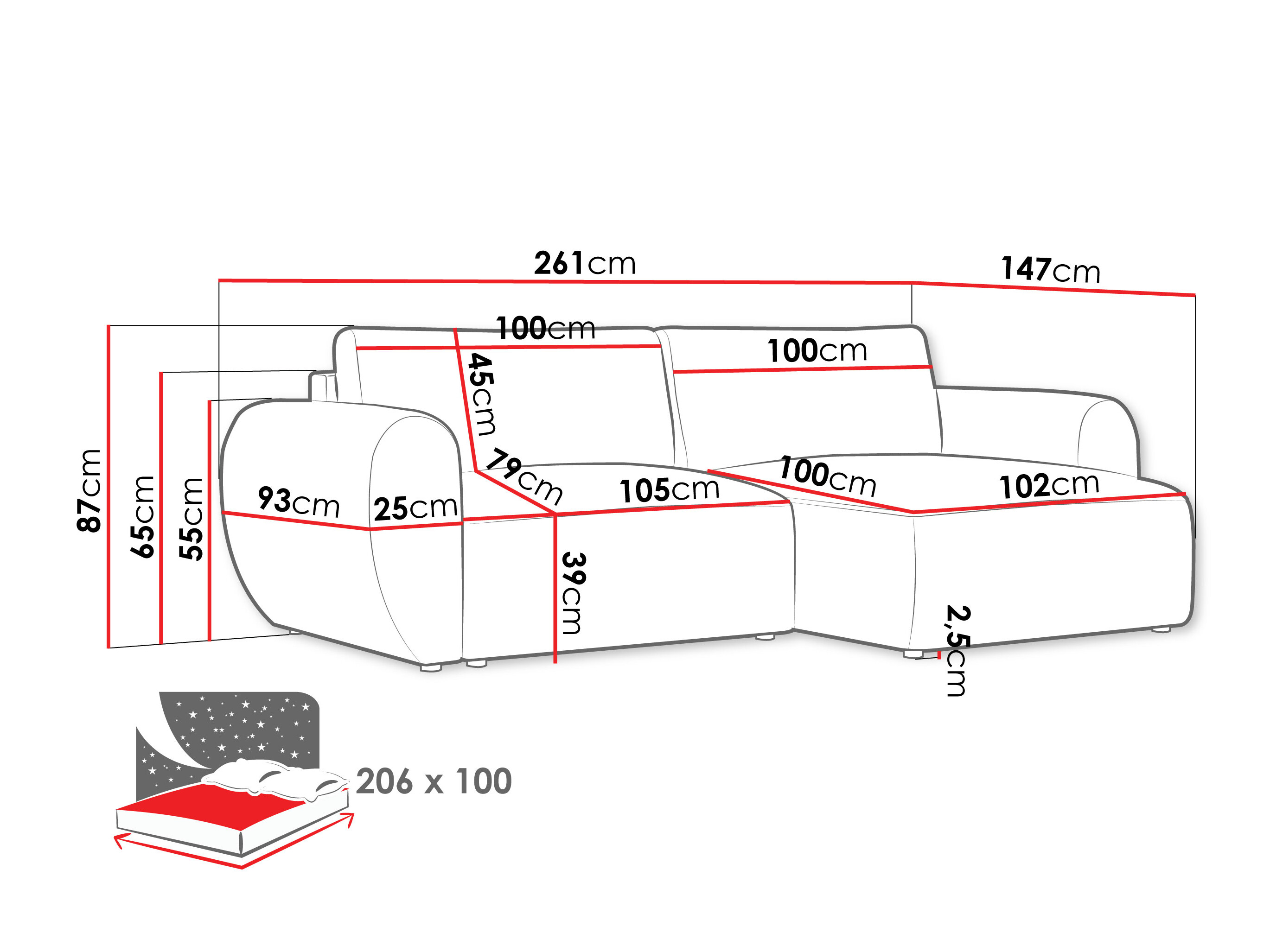 Hjørnesofa Portage 116 (Rambo 02)