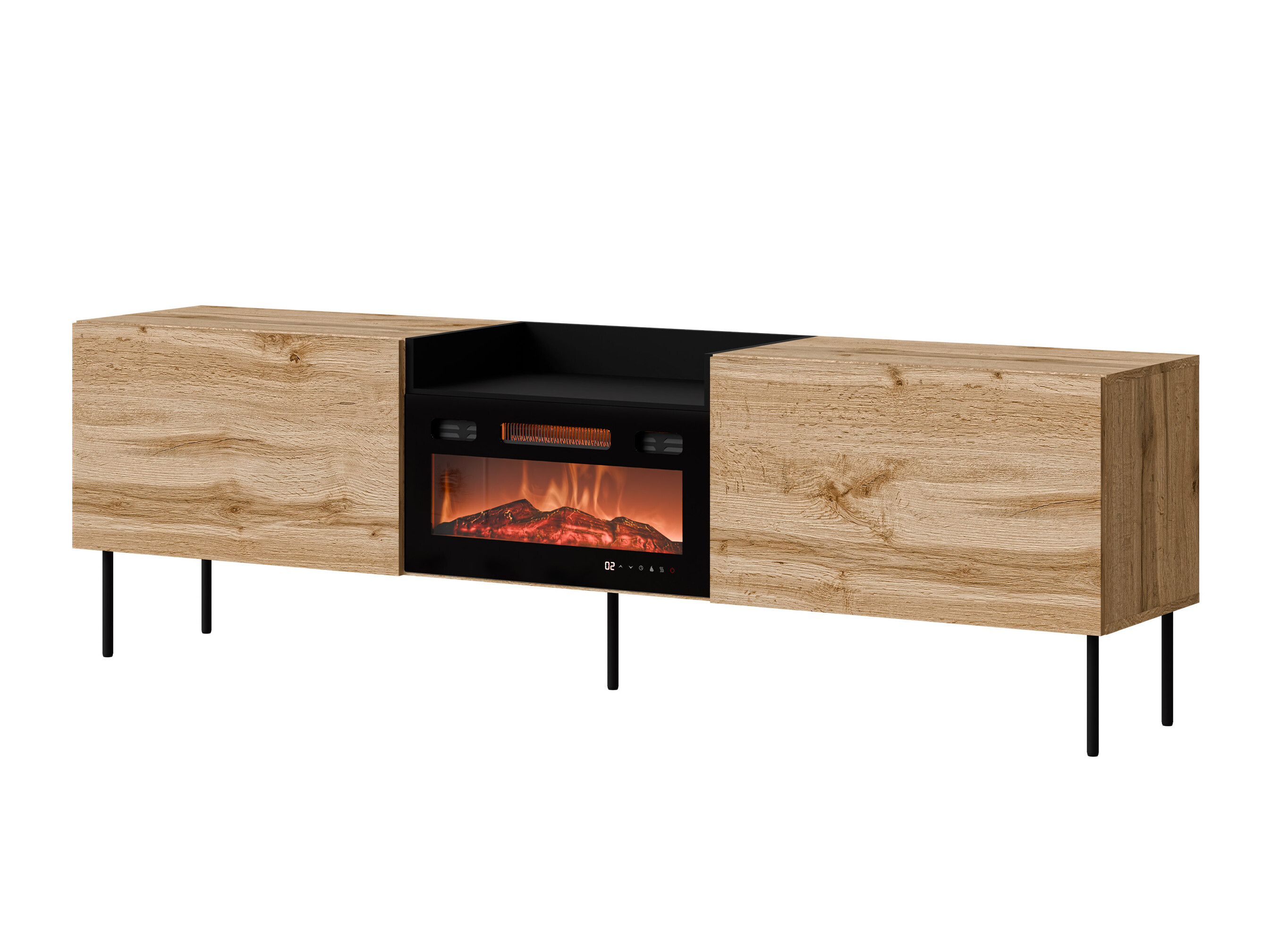 TV-bord Charlotte 216 (Wotan eg + Sort)