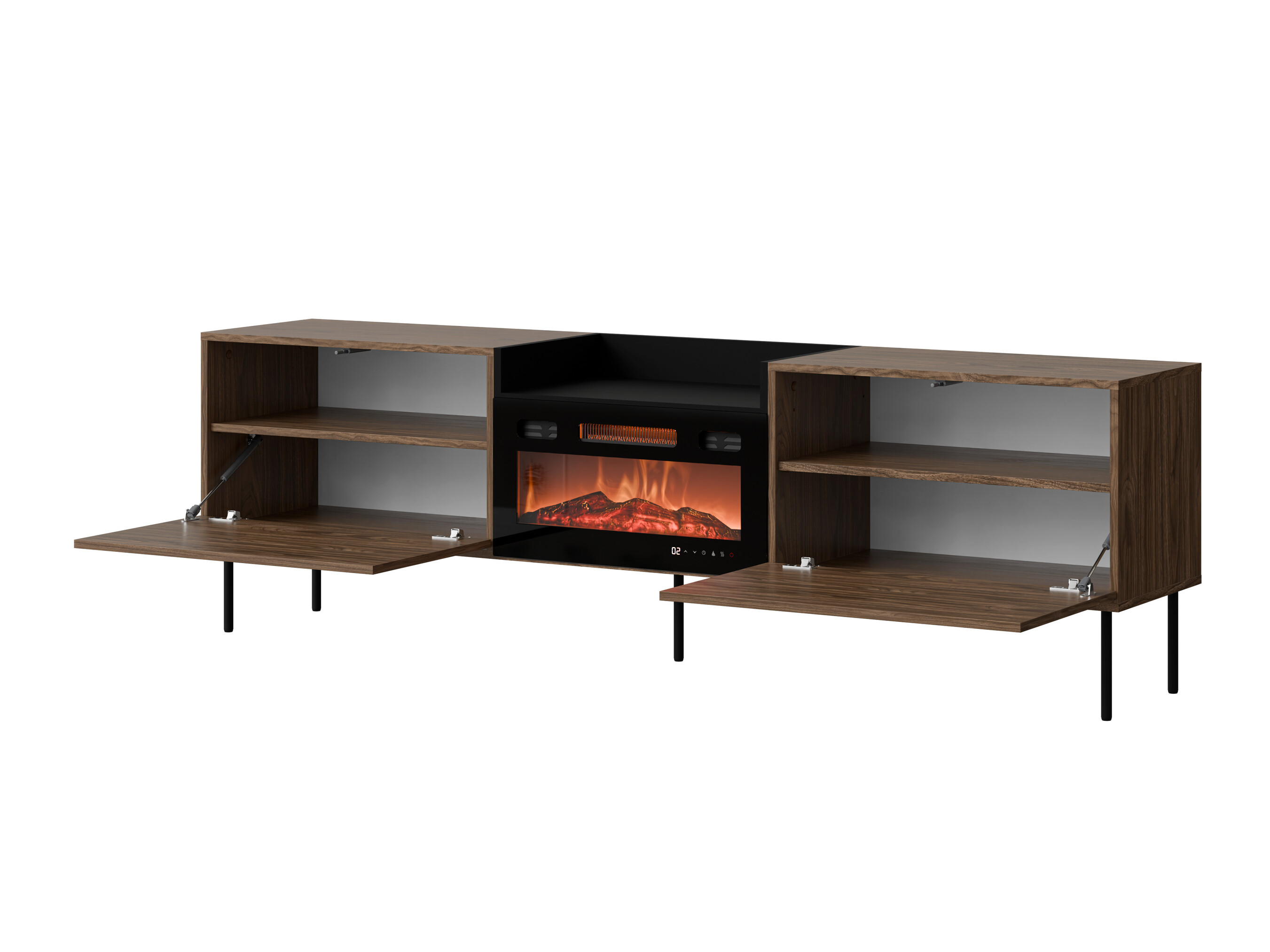 TV-bord Charlotte 216 (Wotan eg + Sort)
