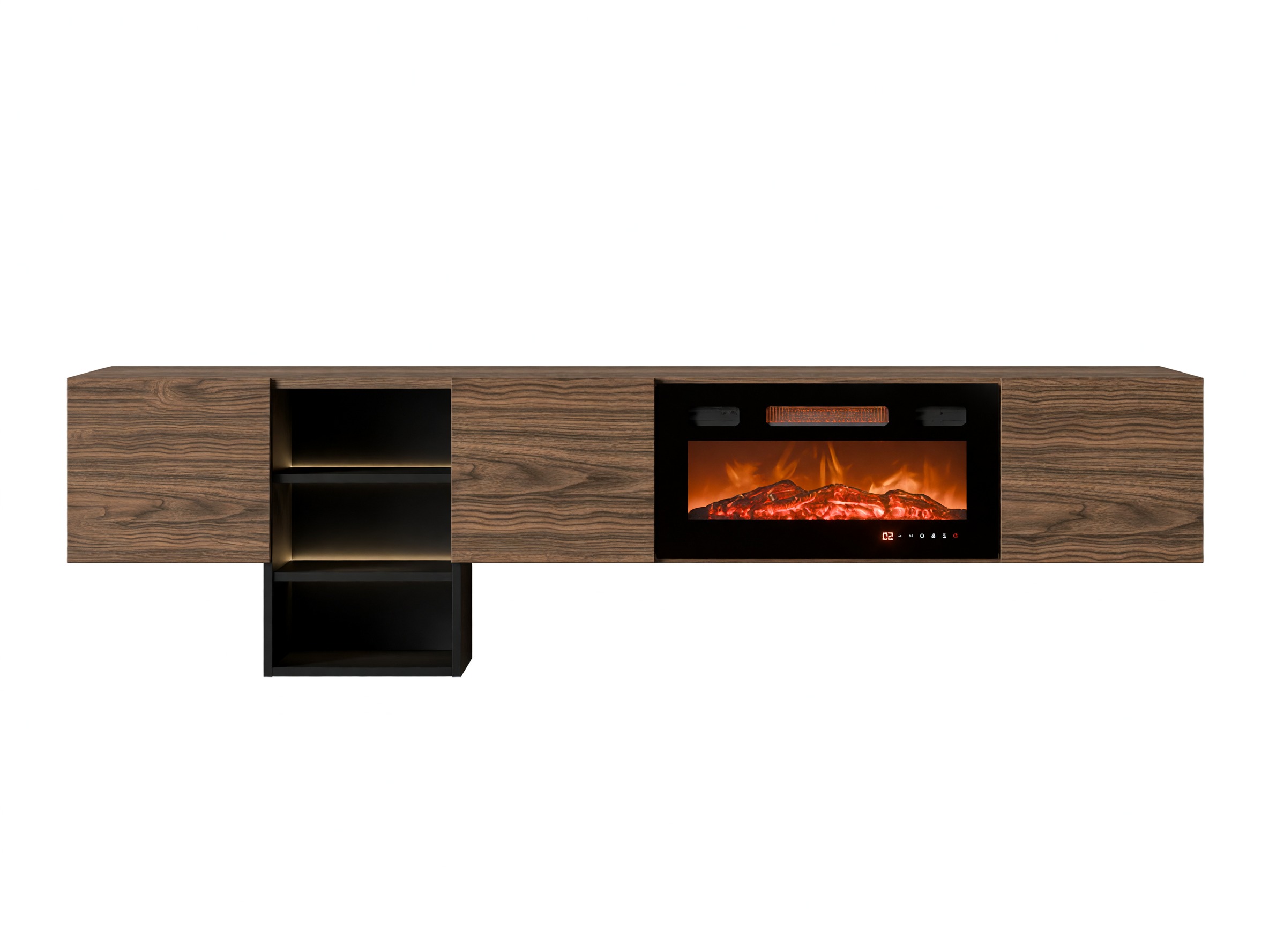 TV-bord Charlotte 218 (Valnød + Sort)