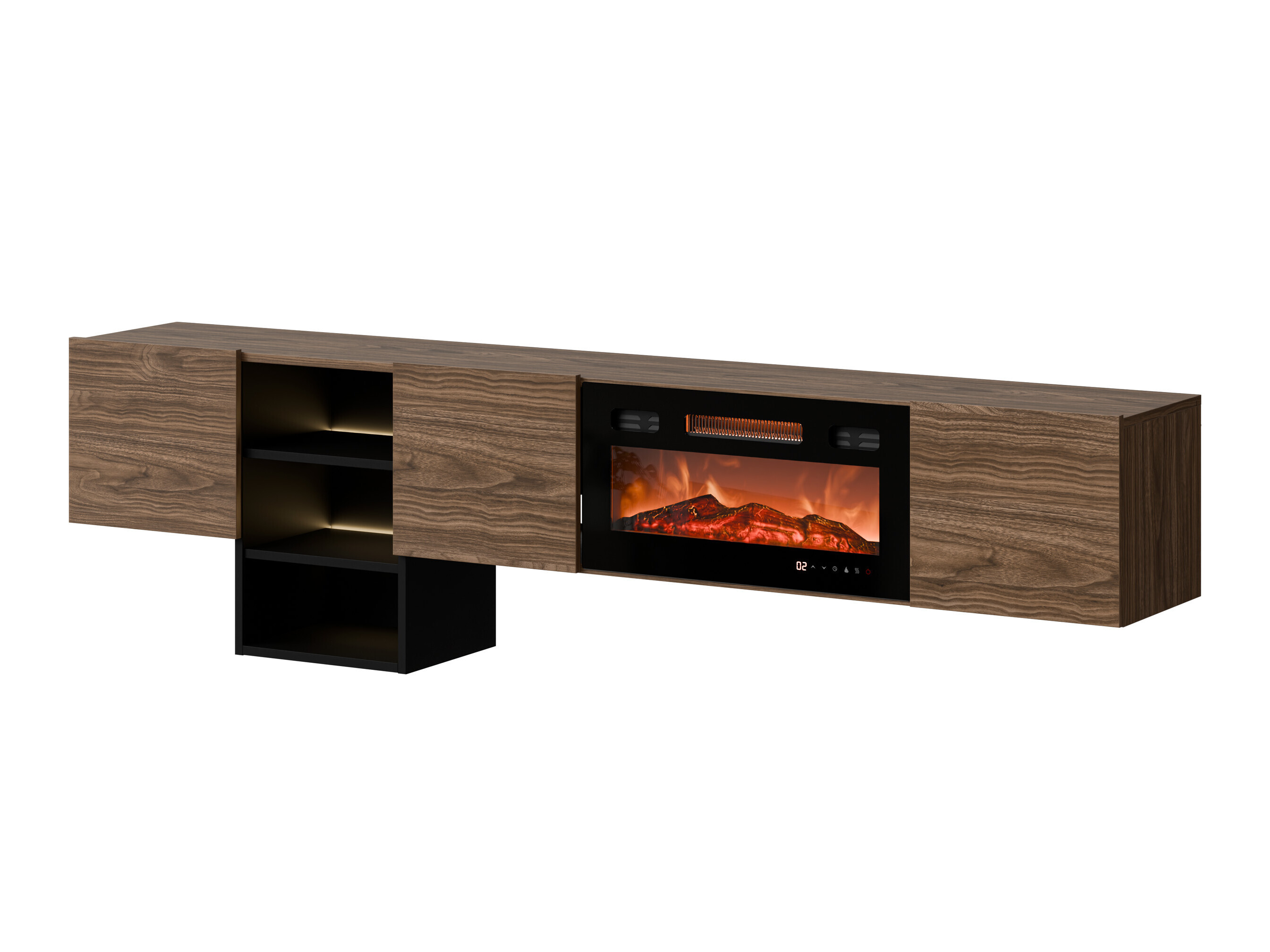 TV-bord Charlotte 218 (Valnød + Sort)
