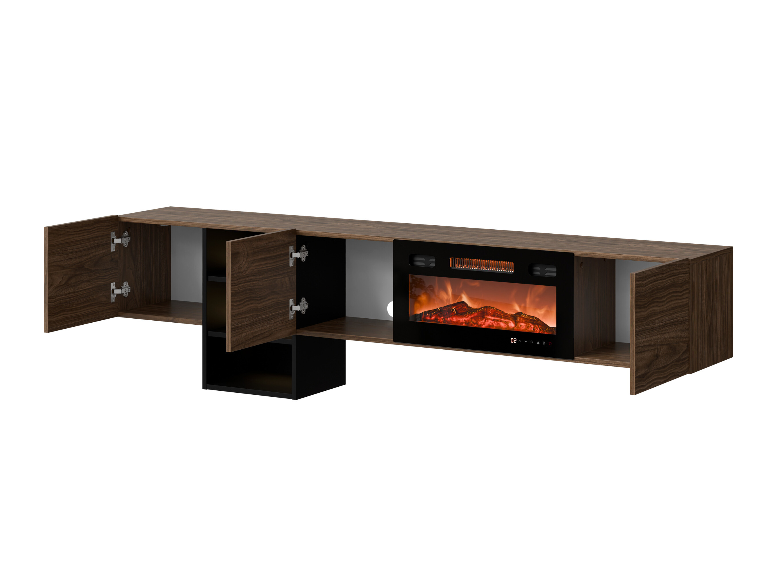TV-bord Charlotte 218 (Valnød + Sort)