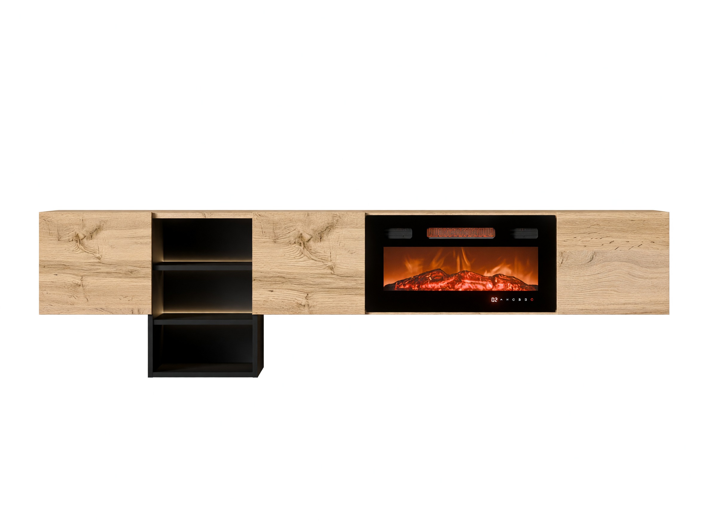 TV-bord Charlotte 218 (Wotan eg + Sort)
