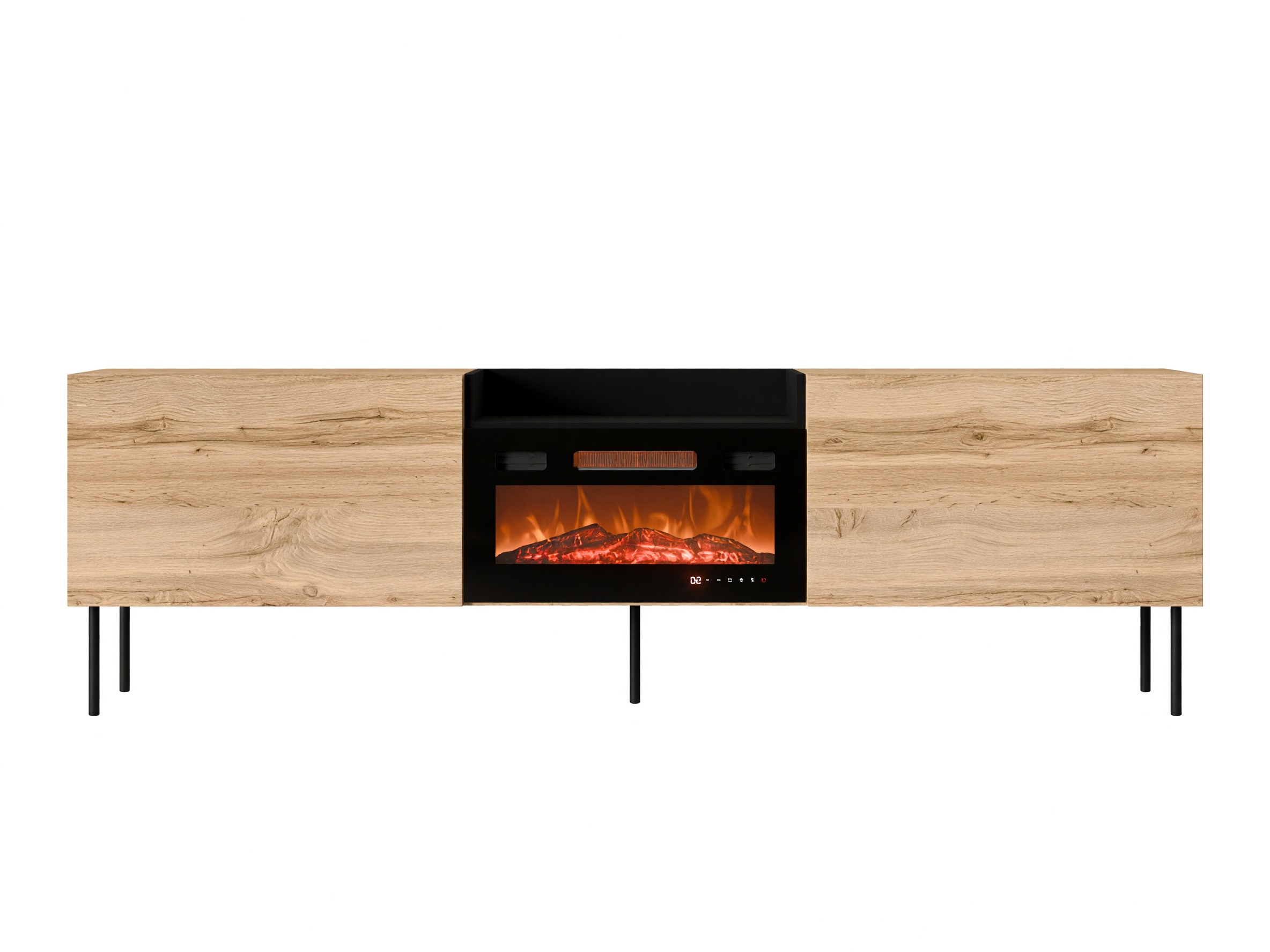 TV-bord Charlotte 216 (Wotan eg + Sort)
