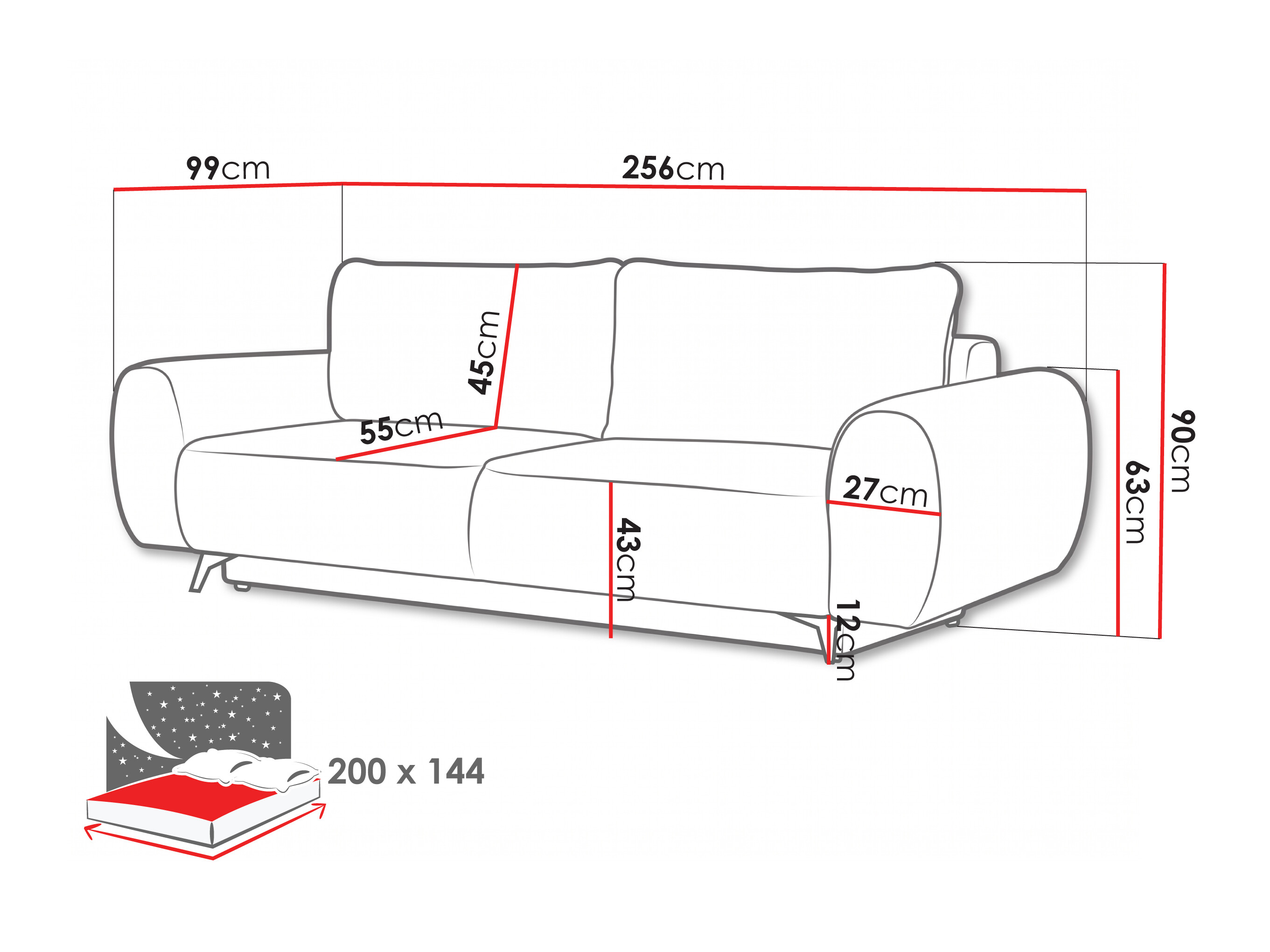 Sovesofa Margate 145 (Bella 05)