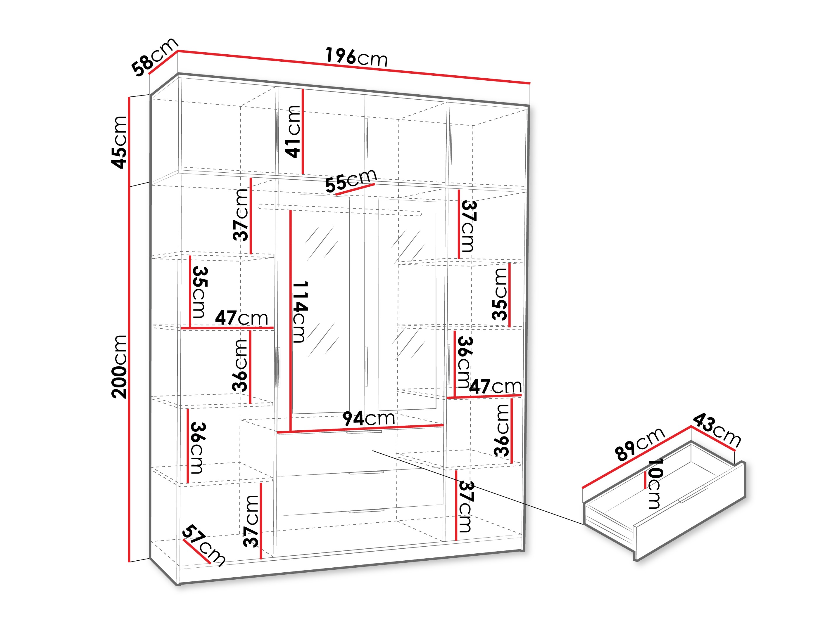 Garderobeskab Ophdome 114 (Egetræ)