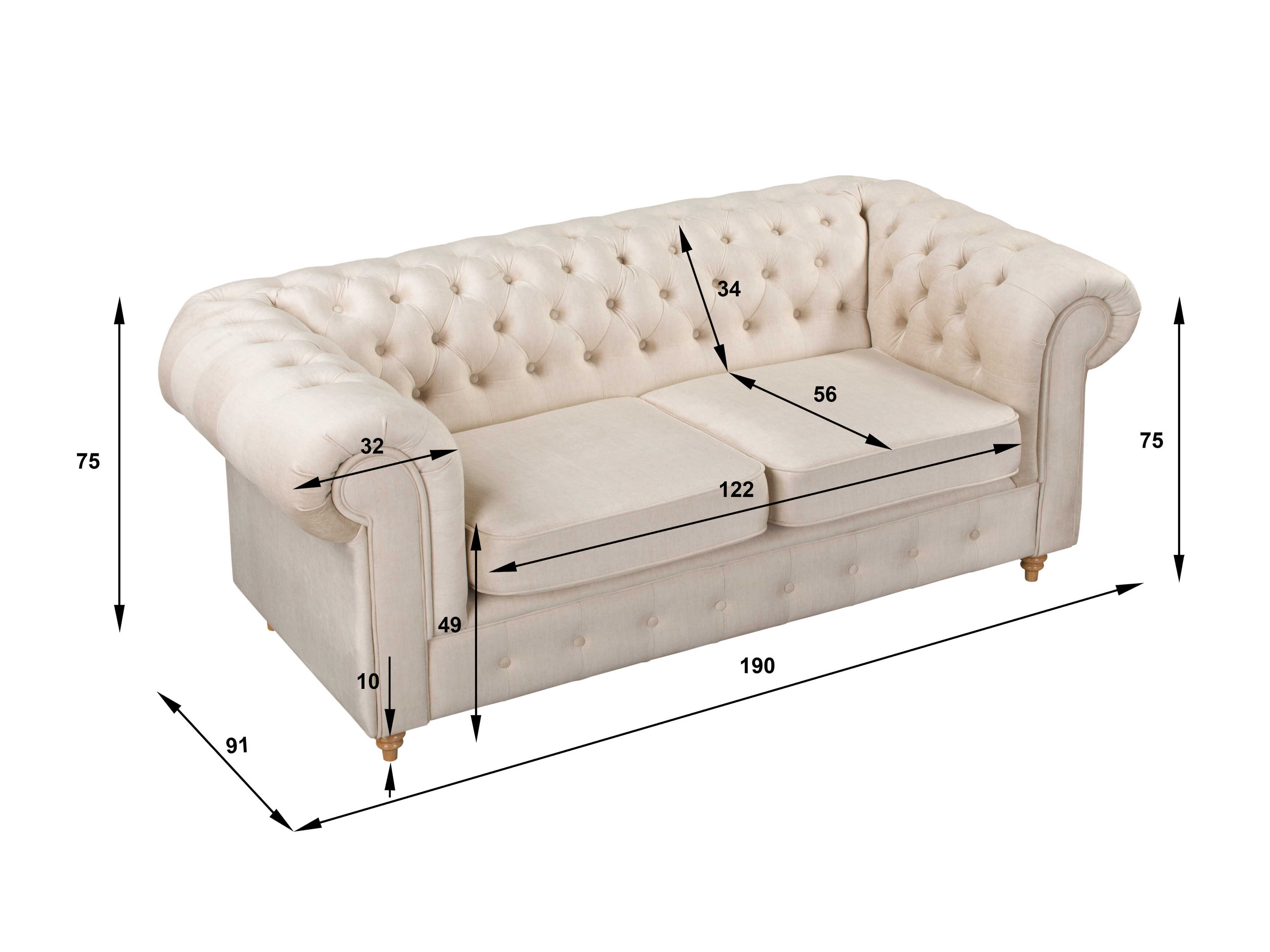 Chesterfield sofa Elitala 104 (Vogue 01)