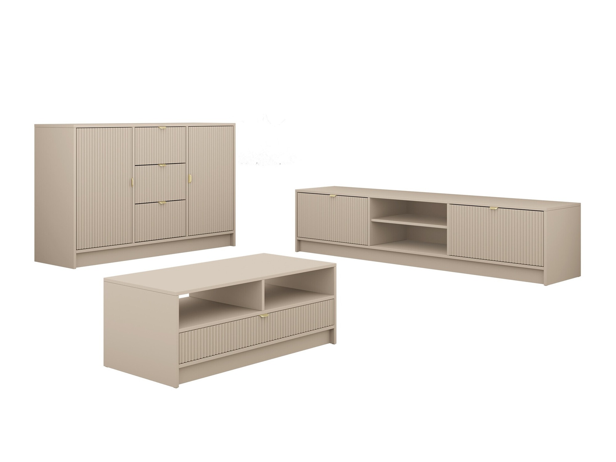 Stuemøbelsæt Comfivo Papilio I (Beige)