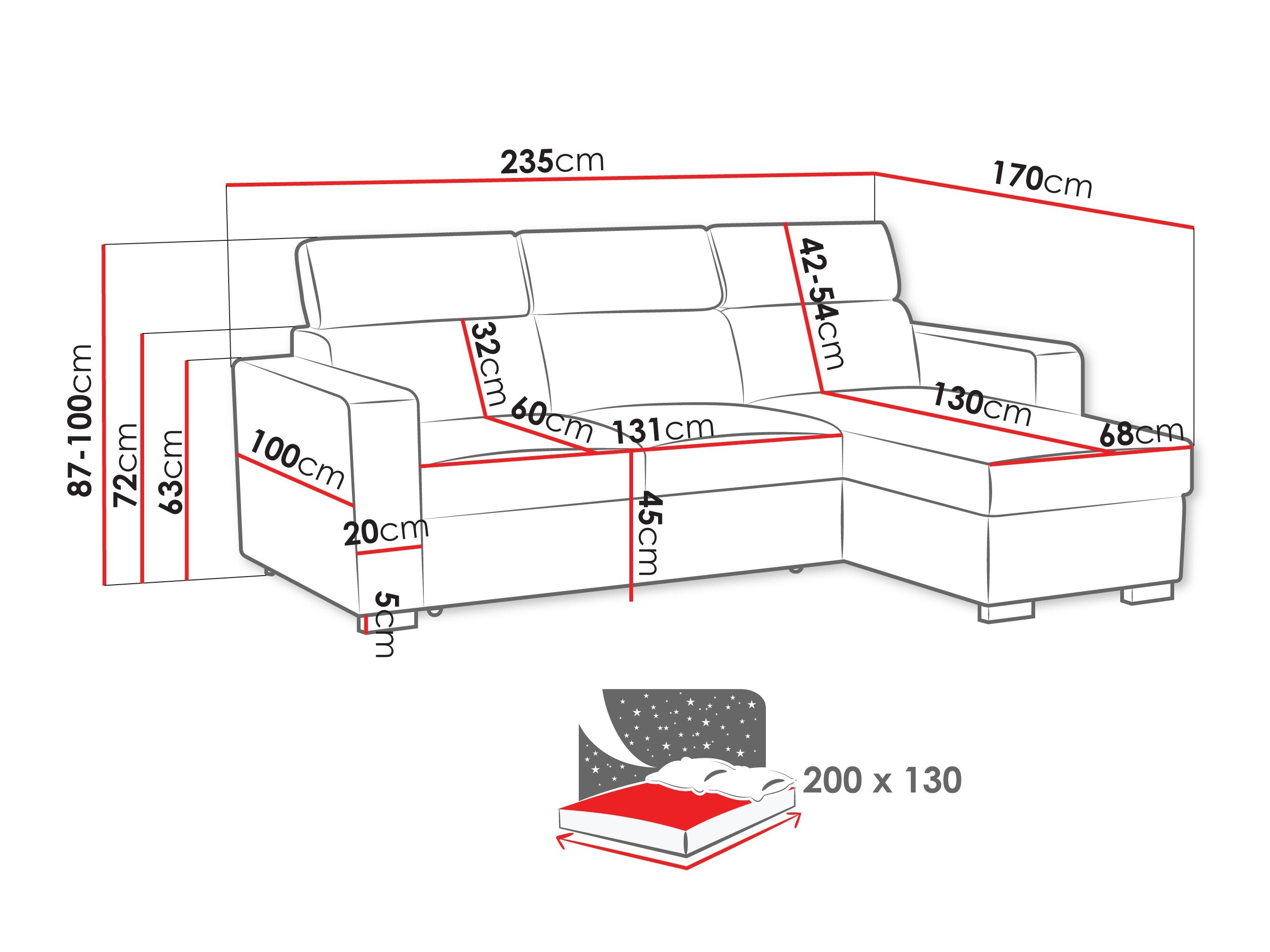 Hjørnesofa Columbus 269 (Lumo 30)