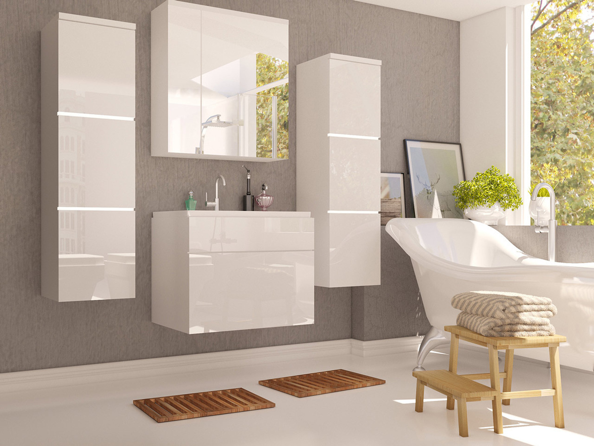 Badeværelsessæt Tucson 105 (Hvid + Glansfuld hvid)